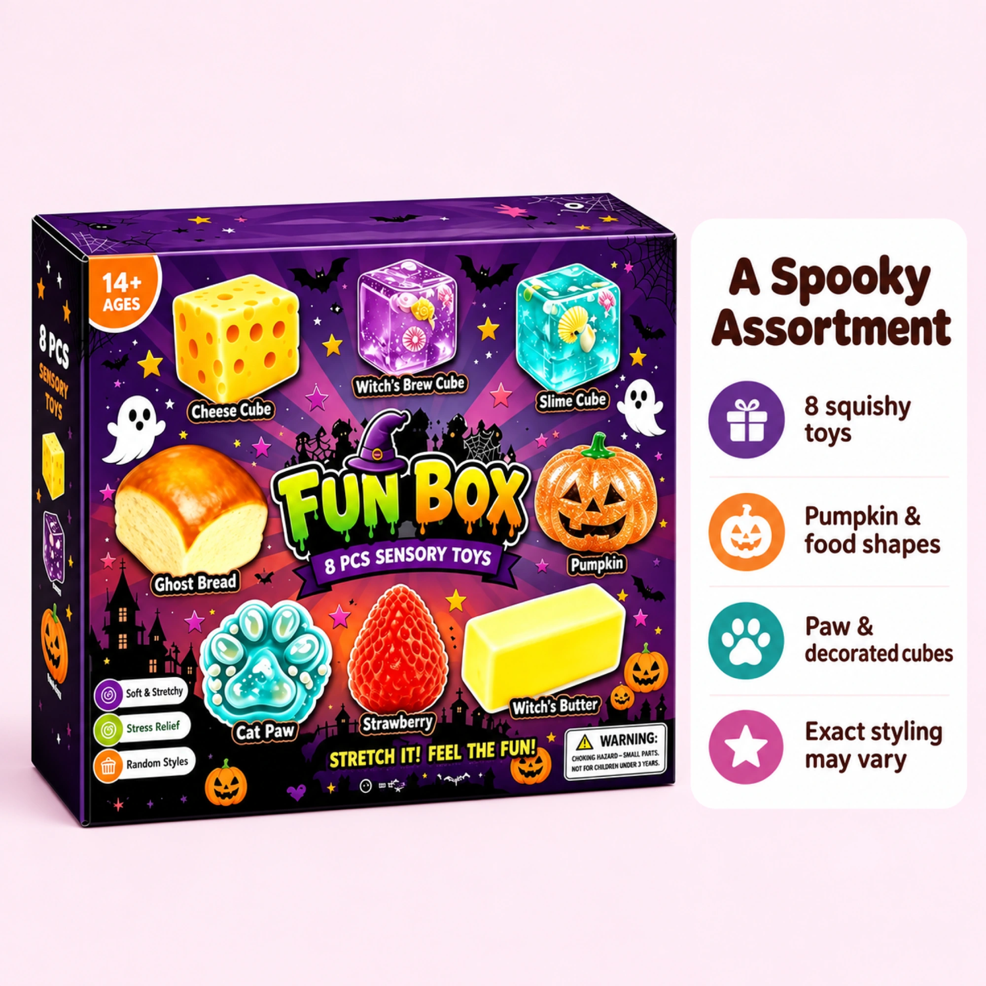 Halloween Squishy Fun Box – 8-Piece Mystery Set｜低反発スクイーズ
