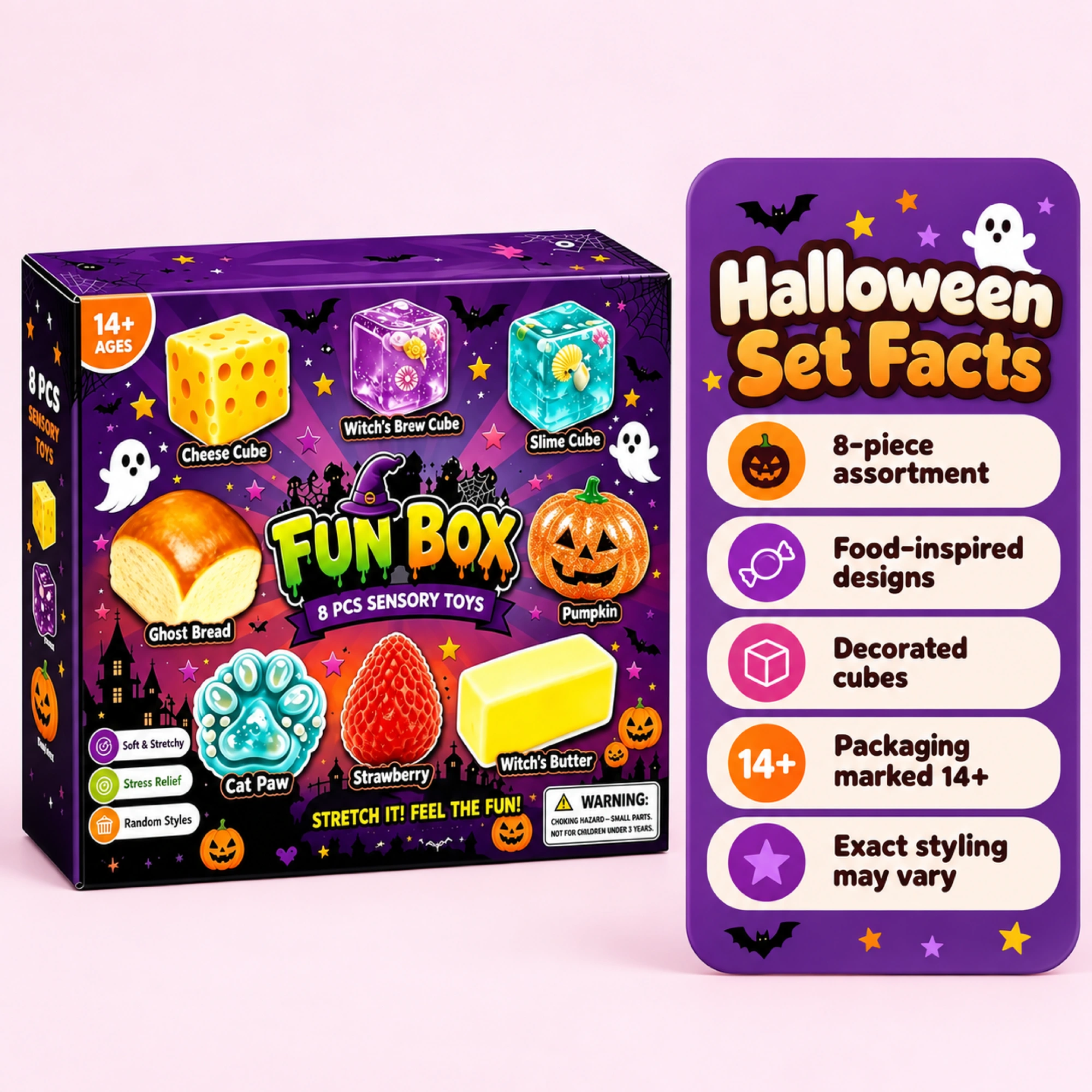 Halloween Squishy Fun Box – 8-Piece Mystery SetphotoSuffix