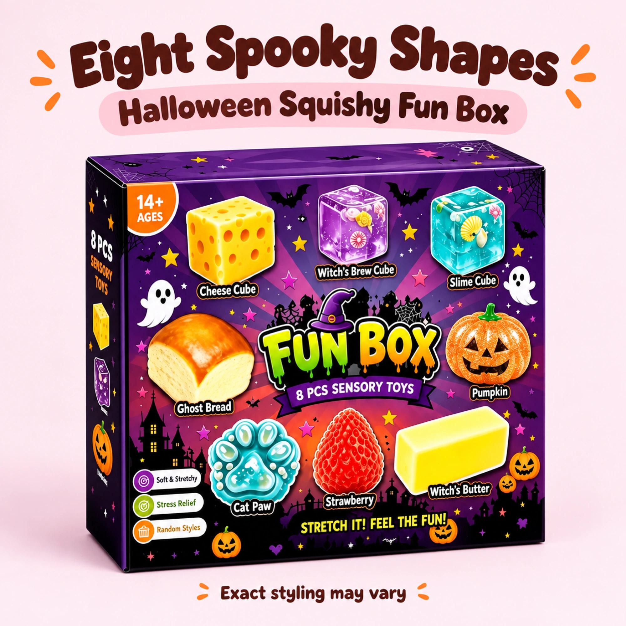 Halloween Squishy Fun Box – 8-Piece Mystery Set｜低反発スクイーズ