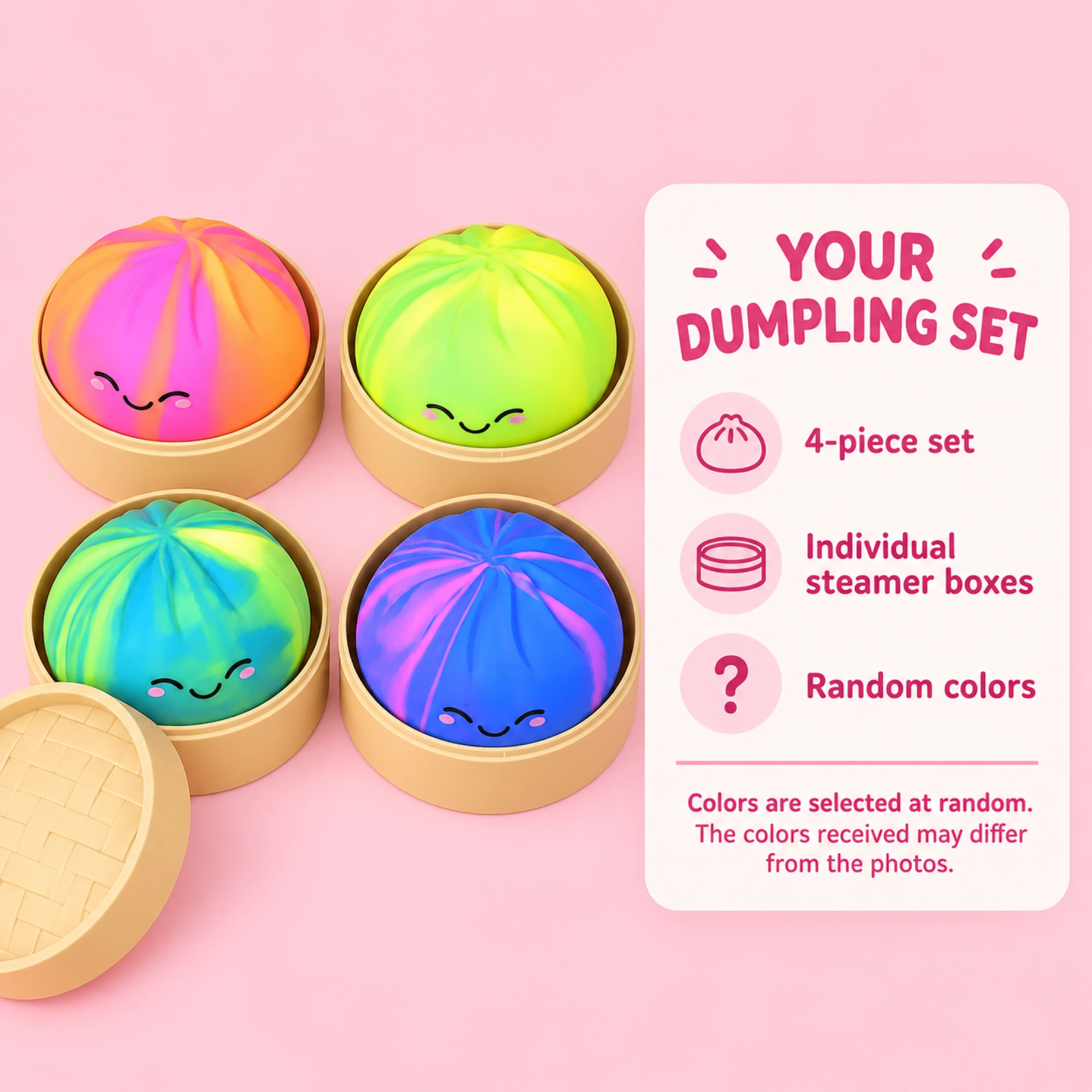 Four-piece dumpling set with random colors