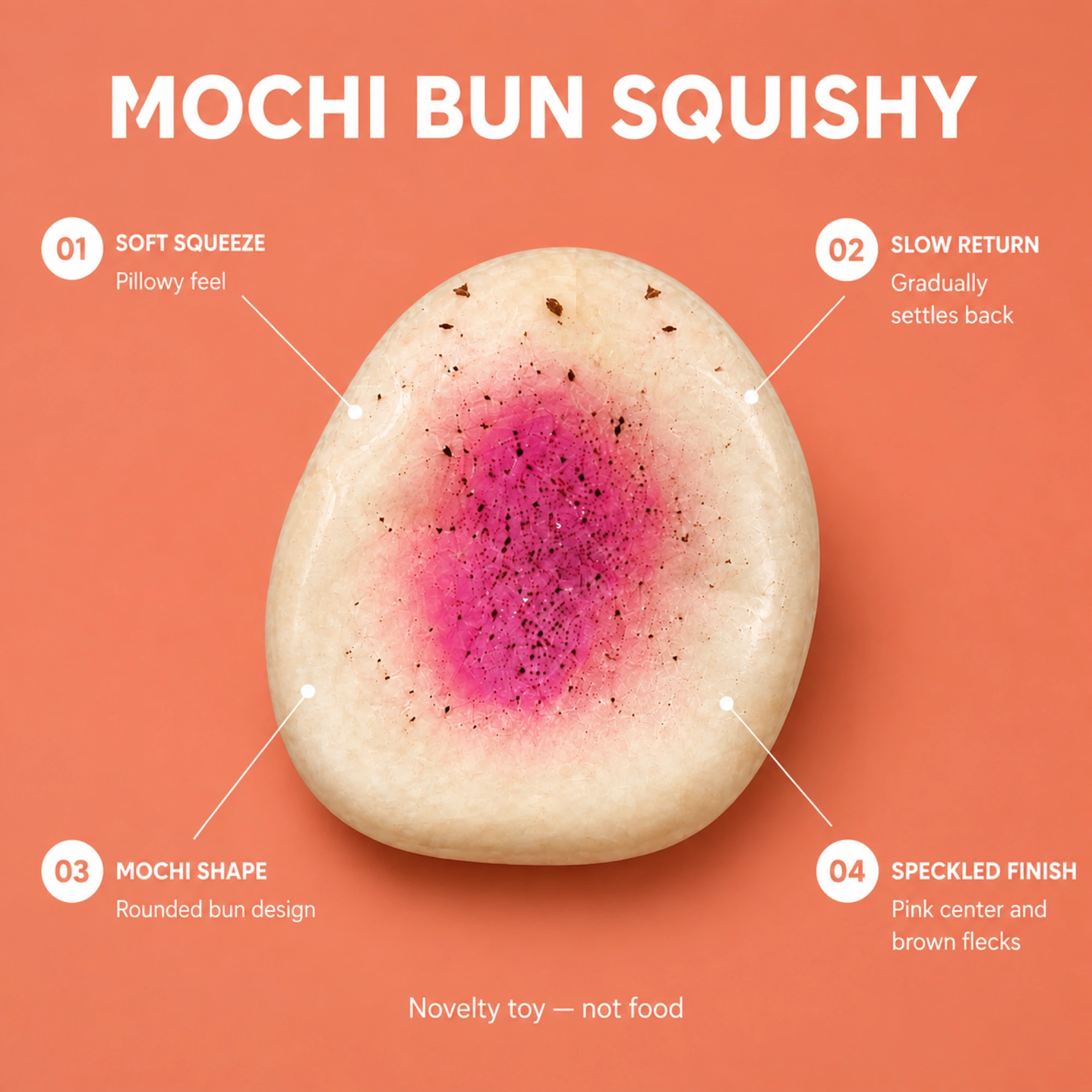 Mochi Squishy Sticky Bun — Soft Fluid-Filled Slow-Rising Stress Toy — alternate view