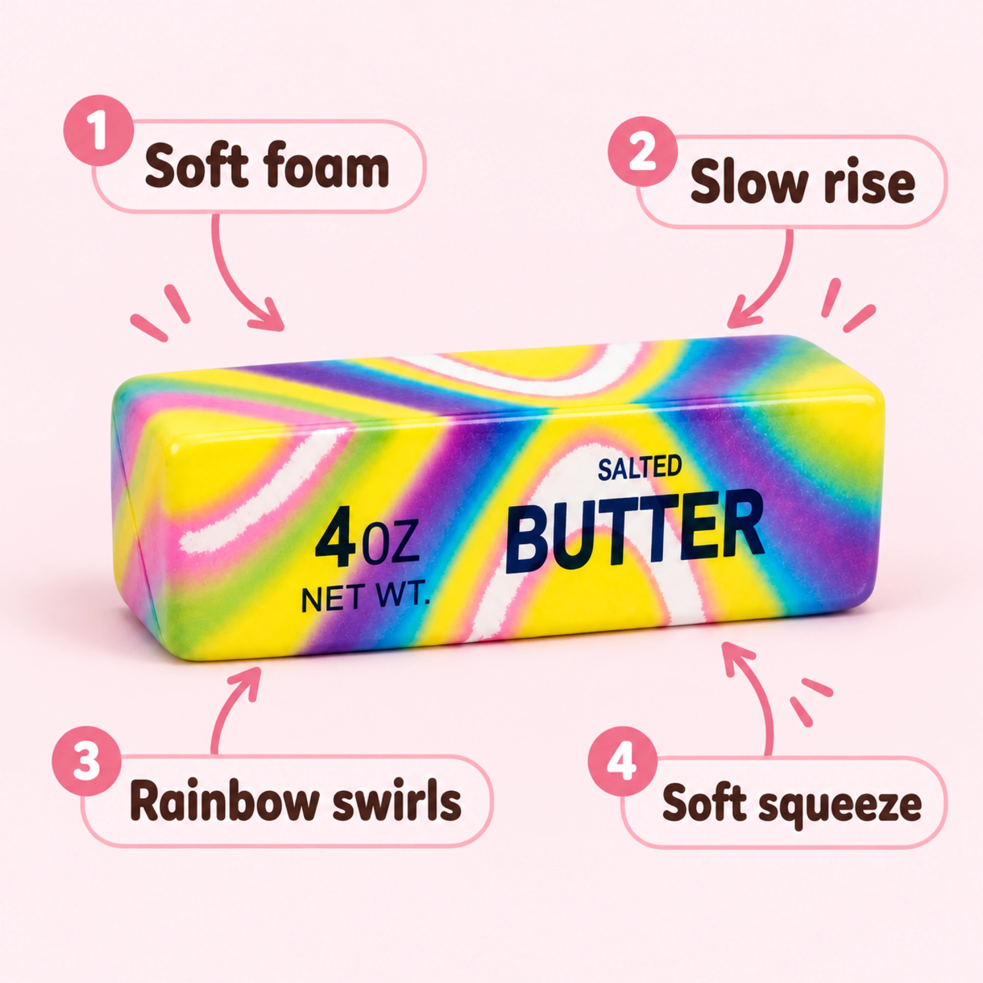 gniotek Butter Stick Fidget Toy – wolno odzyskujący kształt gniotek sensoryczny — widok alternatywny