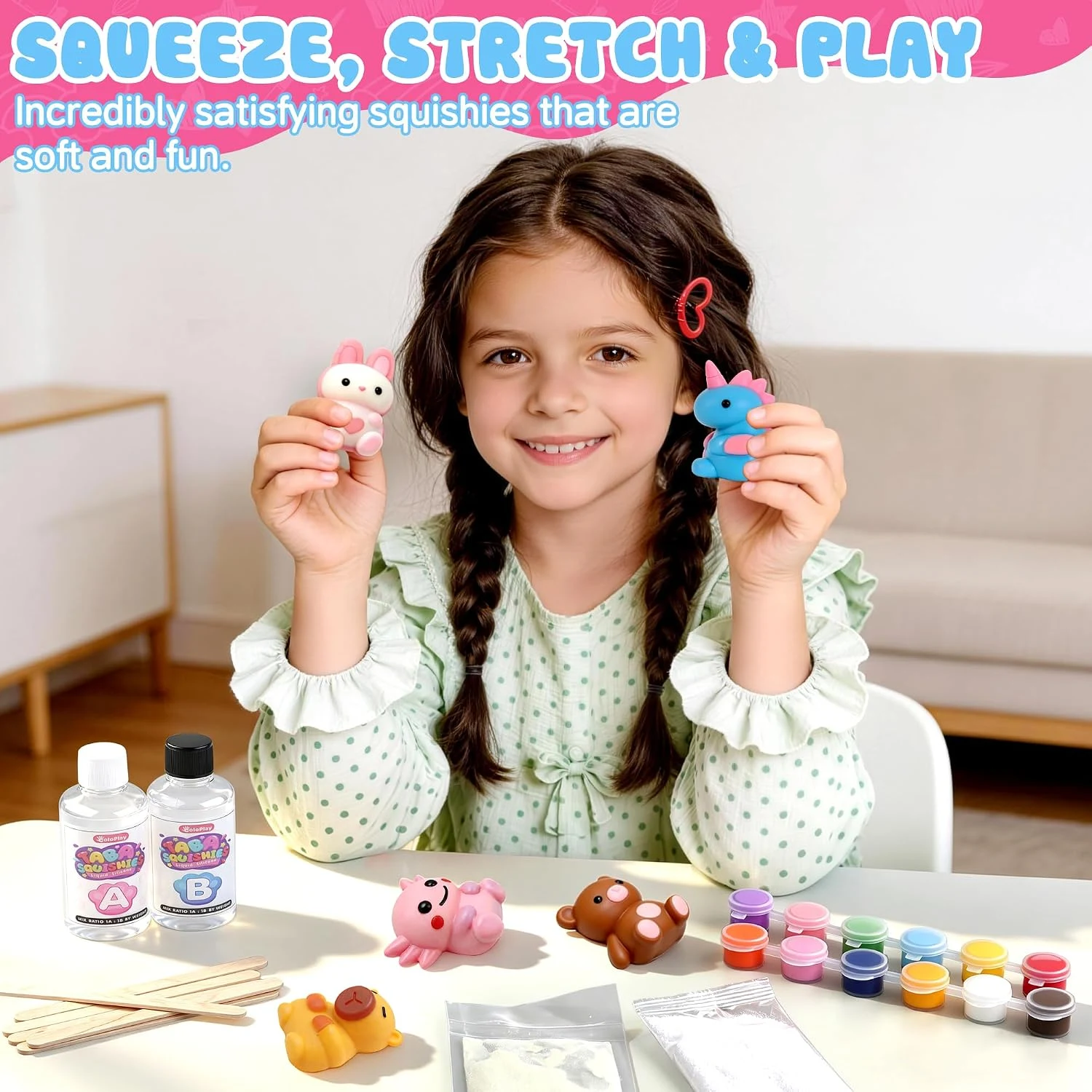 Kit taba squishy à fabriquer : silicone liquide et 8 moules — autre vue