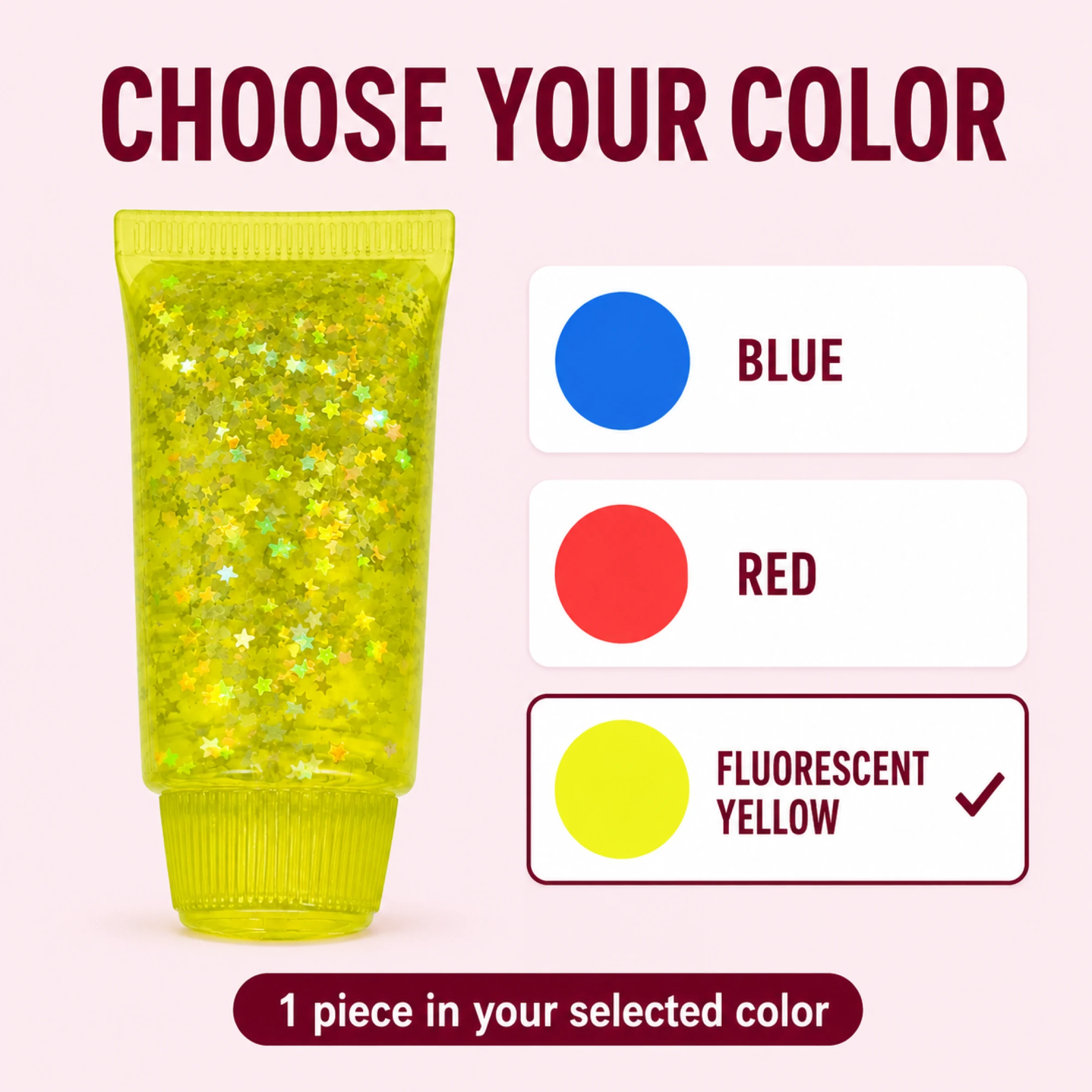 Glitter toothpaste squishy fluorescent-yellow - selected color options