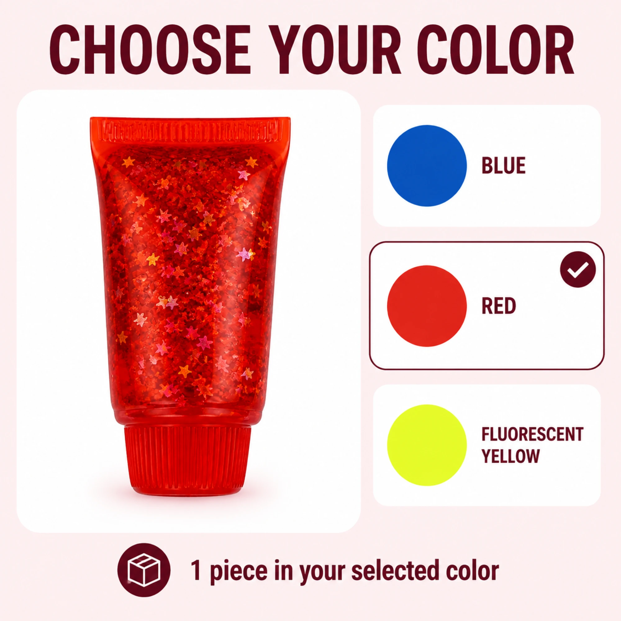 Glitter toothpaste squishy red - selected color options