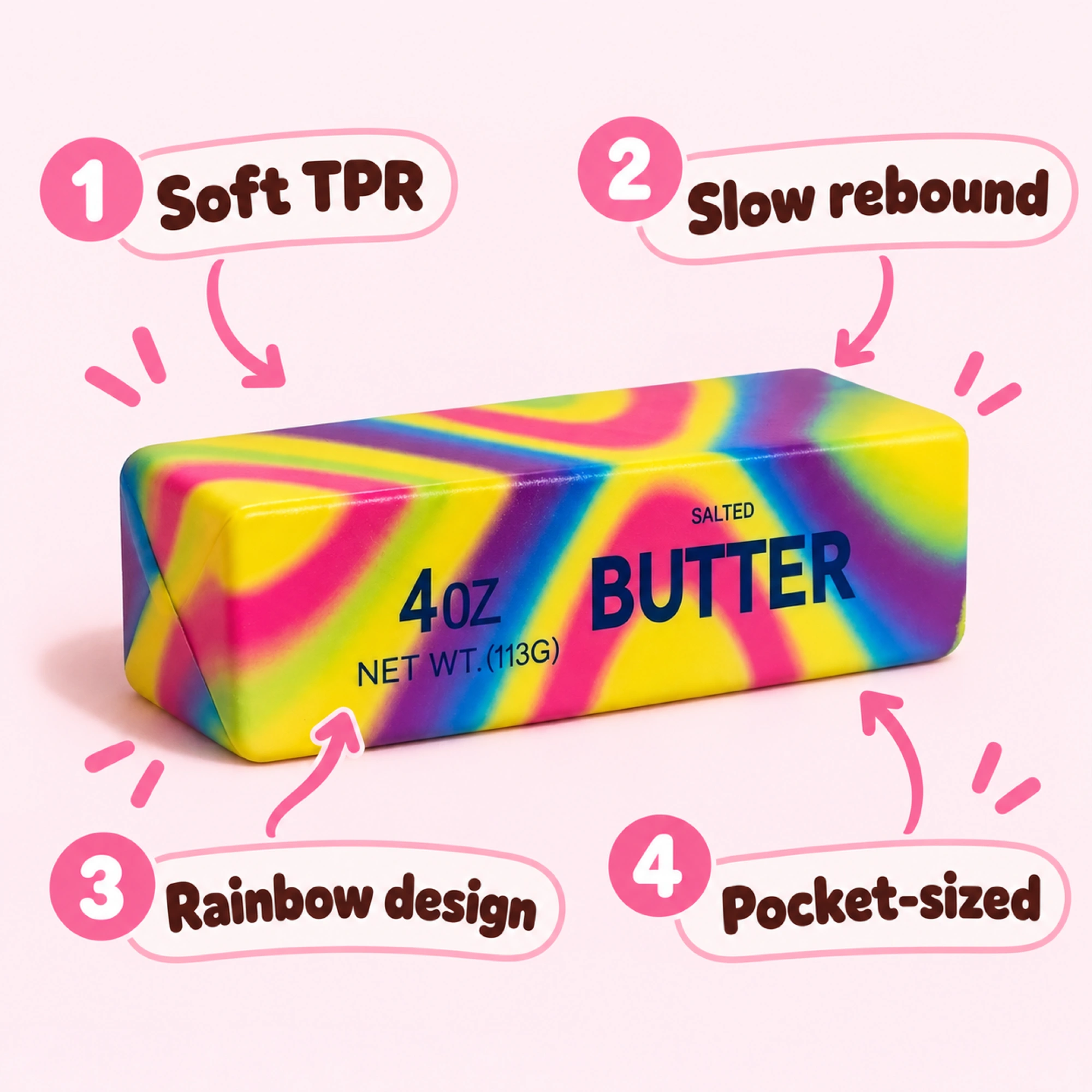Sensory สกุชชี่ Toy — ค้นรูปช้า Butter Stick Fidget — มุมมองอื่น