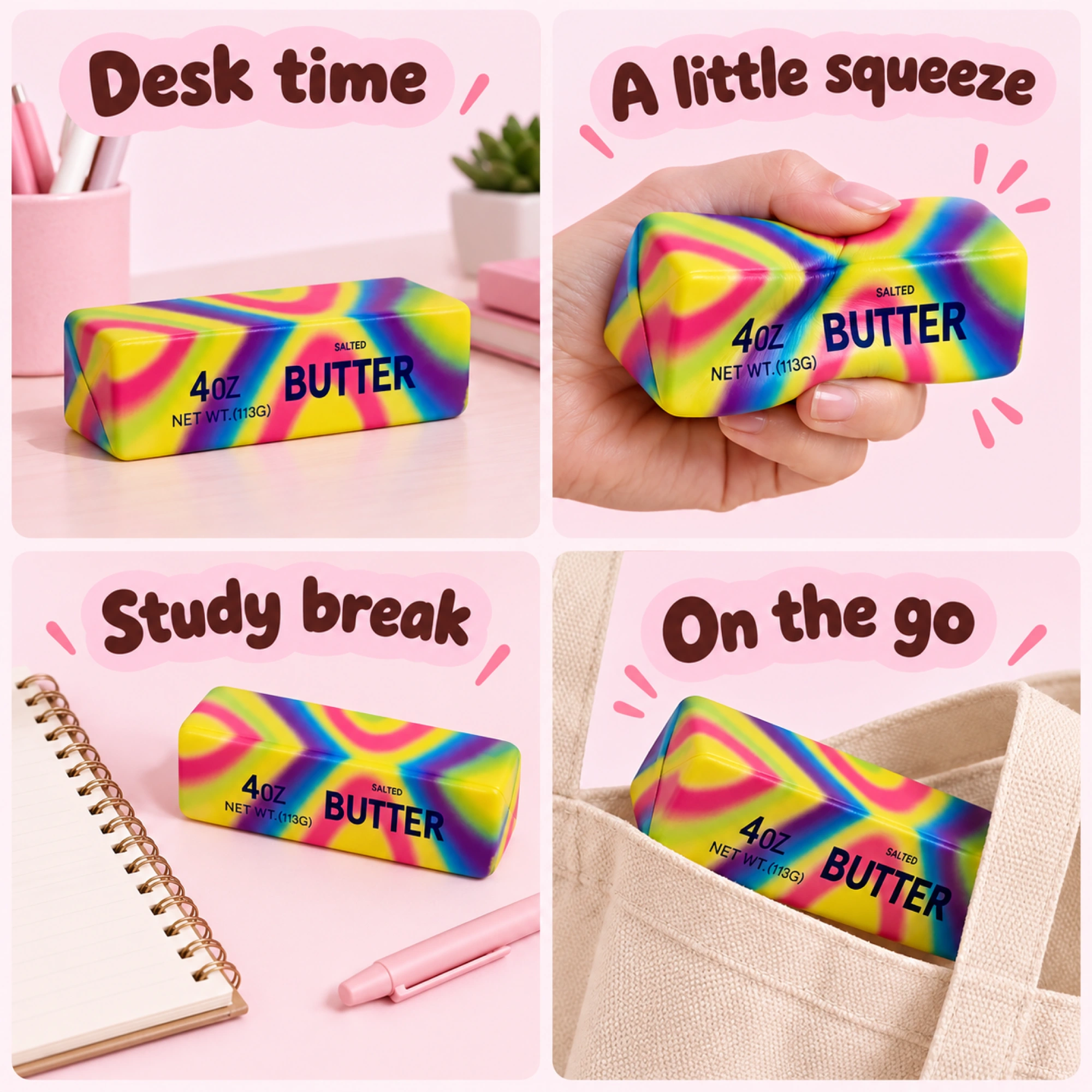 Sensory Squishy Toy — Slow Rise Butter Stick Fidget — lifestyle