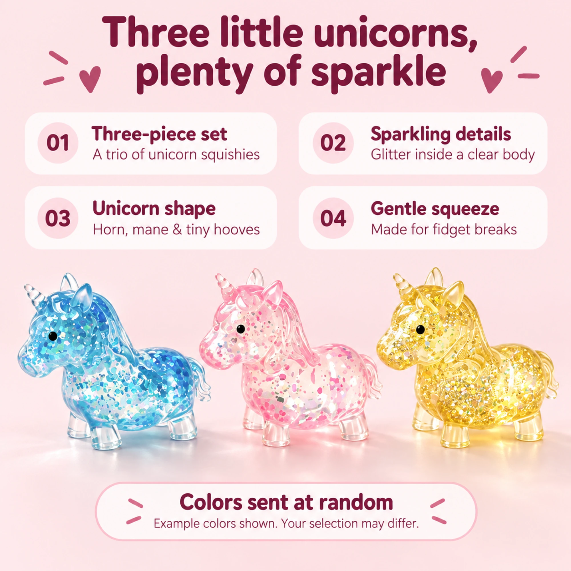 Glitter Unicorn Water Bead сквіш Ball Set - 3 Pack Toy — альтернативний вигляд