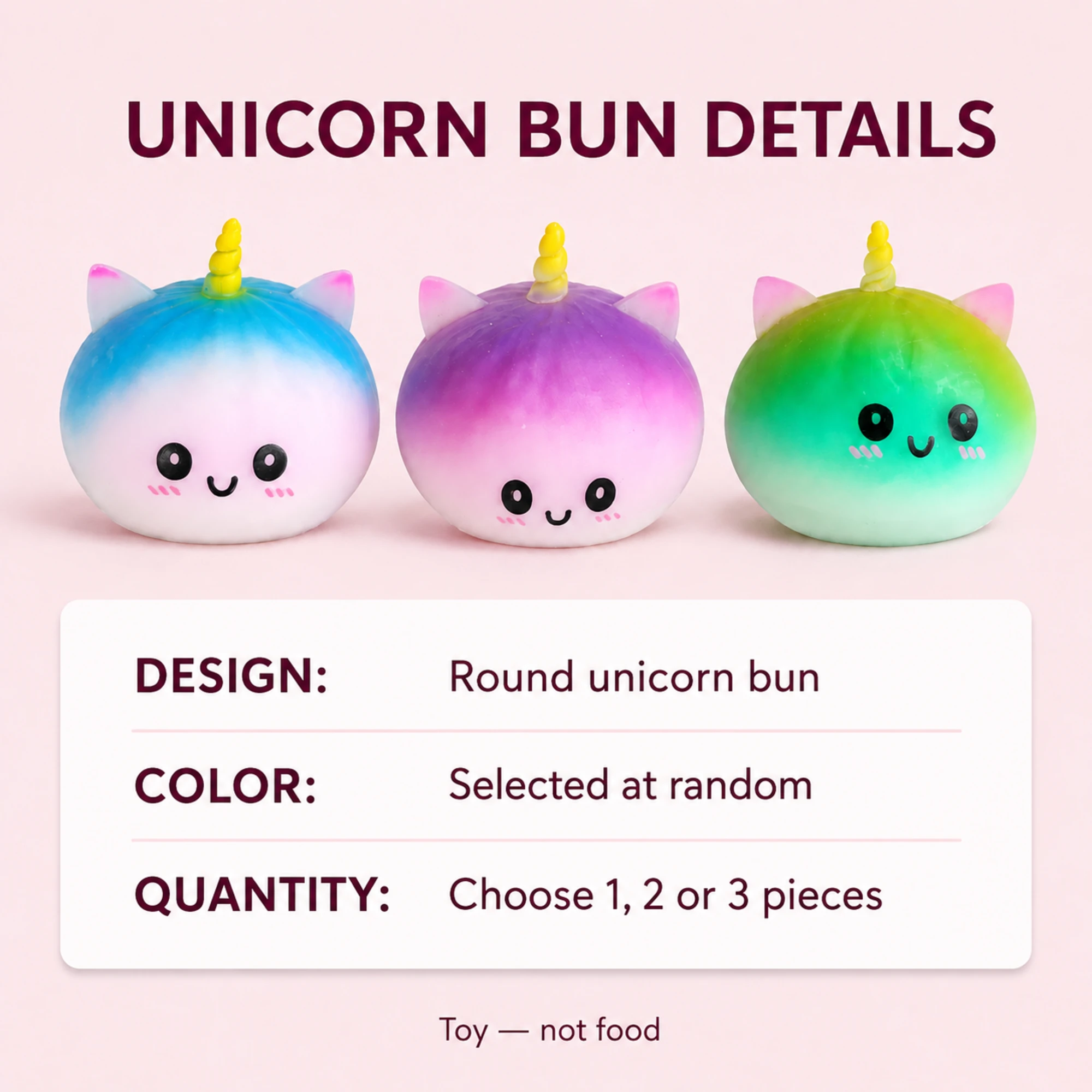 Rainbow unicorn bun squishy product-info