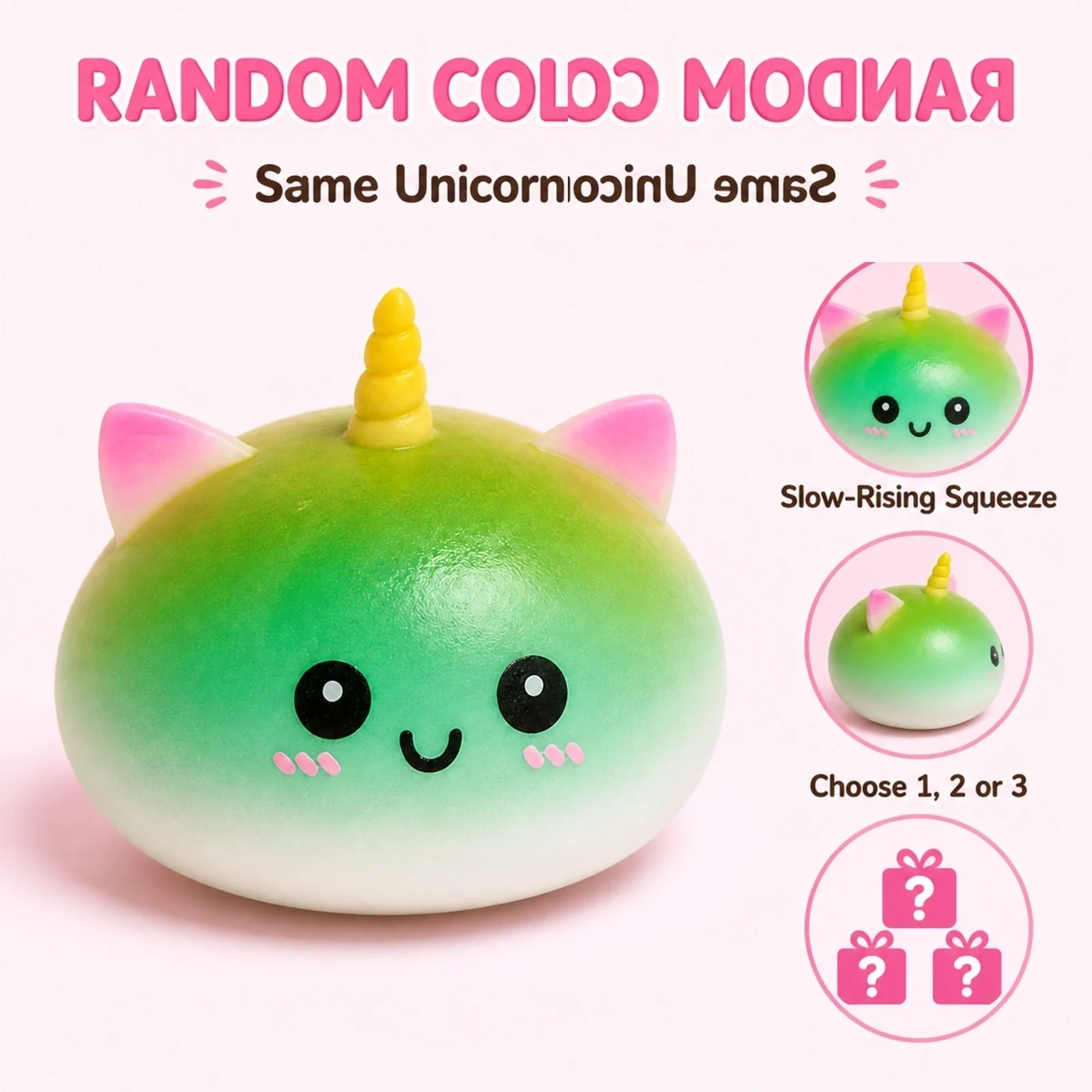 Unicorn Bun Squishy — Random Color, Same Design — alternate view