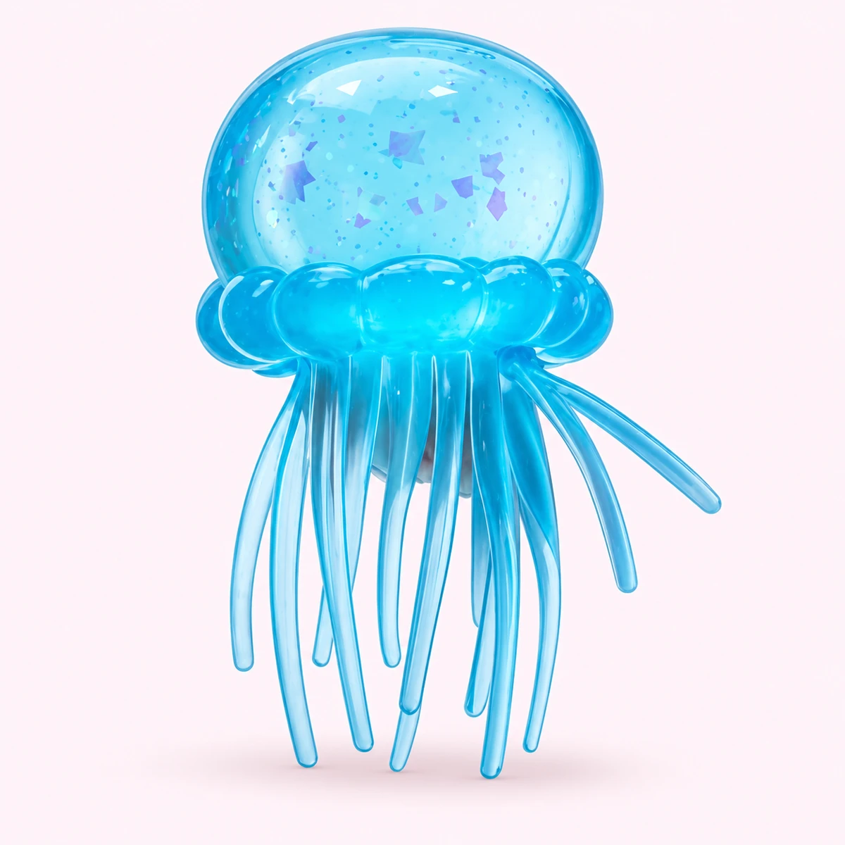 One blue glitter jellyfish squishy