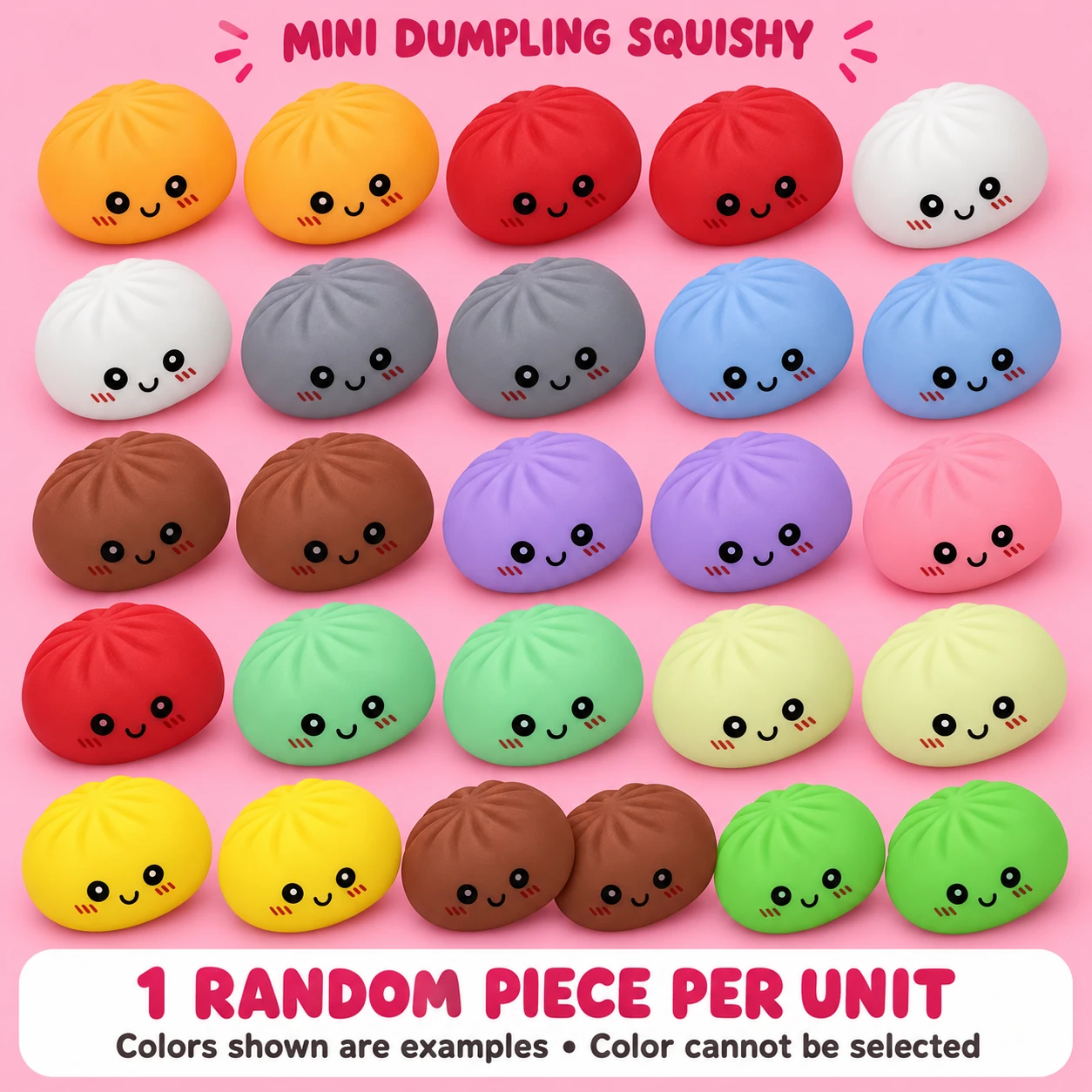 Mini Dumpling Squishy — 1 Random Color