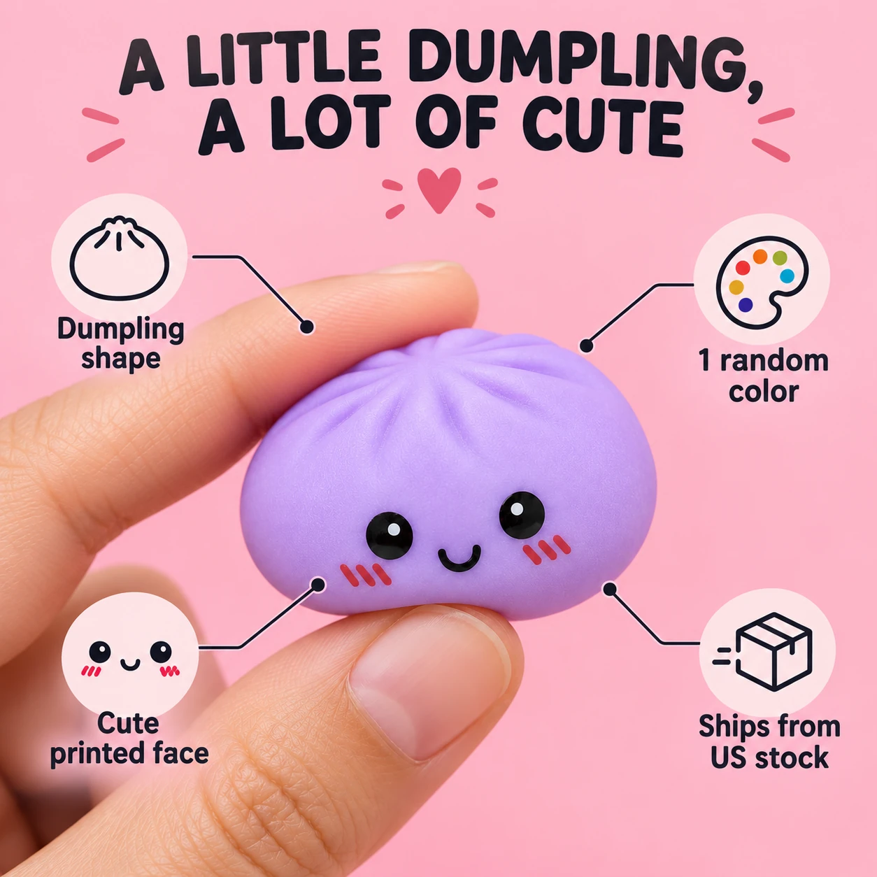 Mini Dumpling Squishy — 1 Random Color — 別アングル
