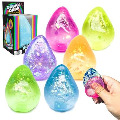 Glitter Water Drop Squishies — 4 Pack