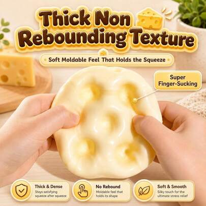Jumbo Cheese Squishies — 2 Pack — alternate view