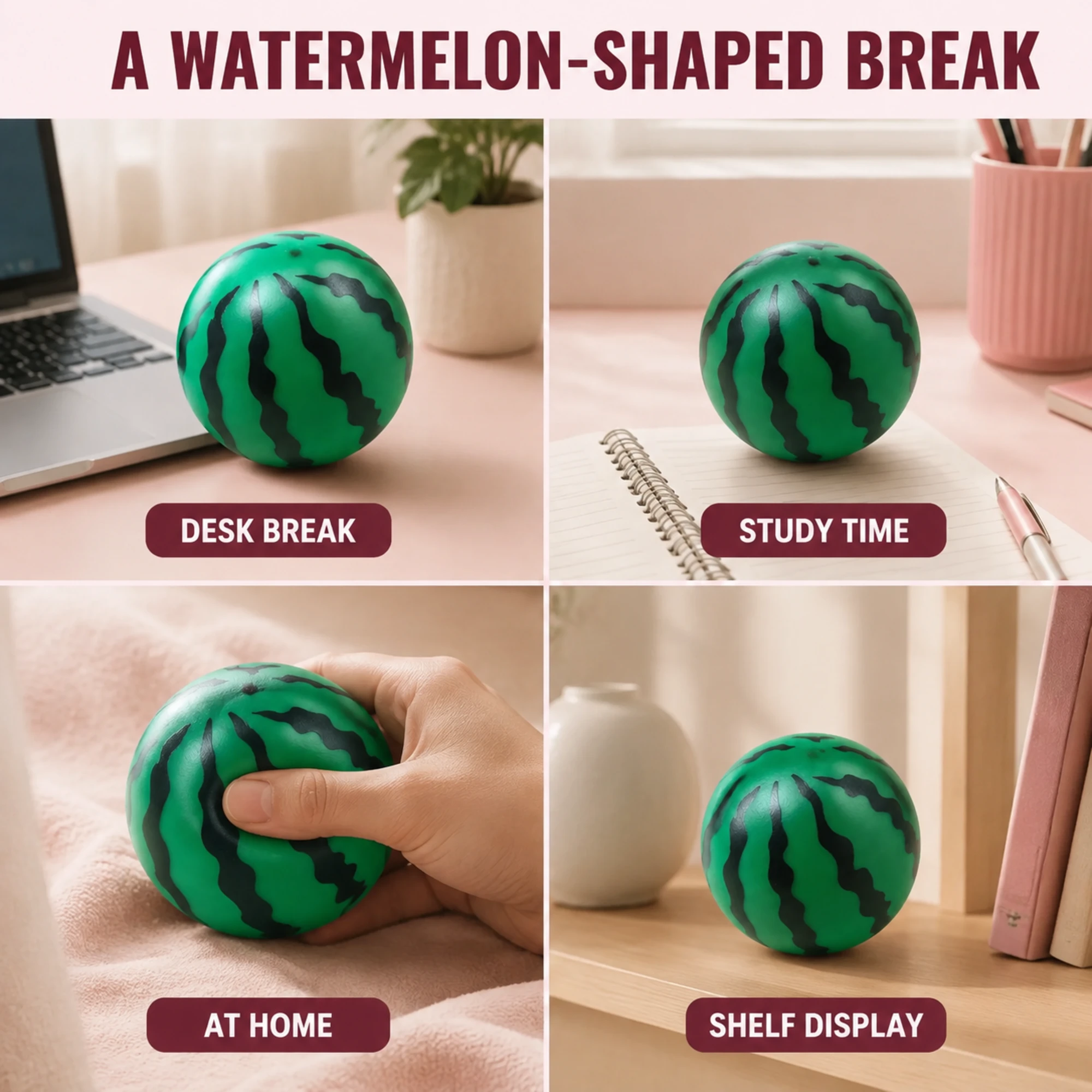 Watermelon squishy lifestyle — 6 × 5.5 cm, 100 g