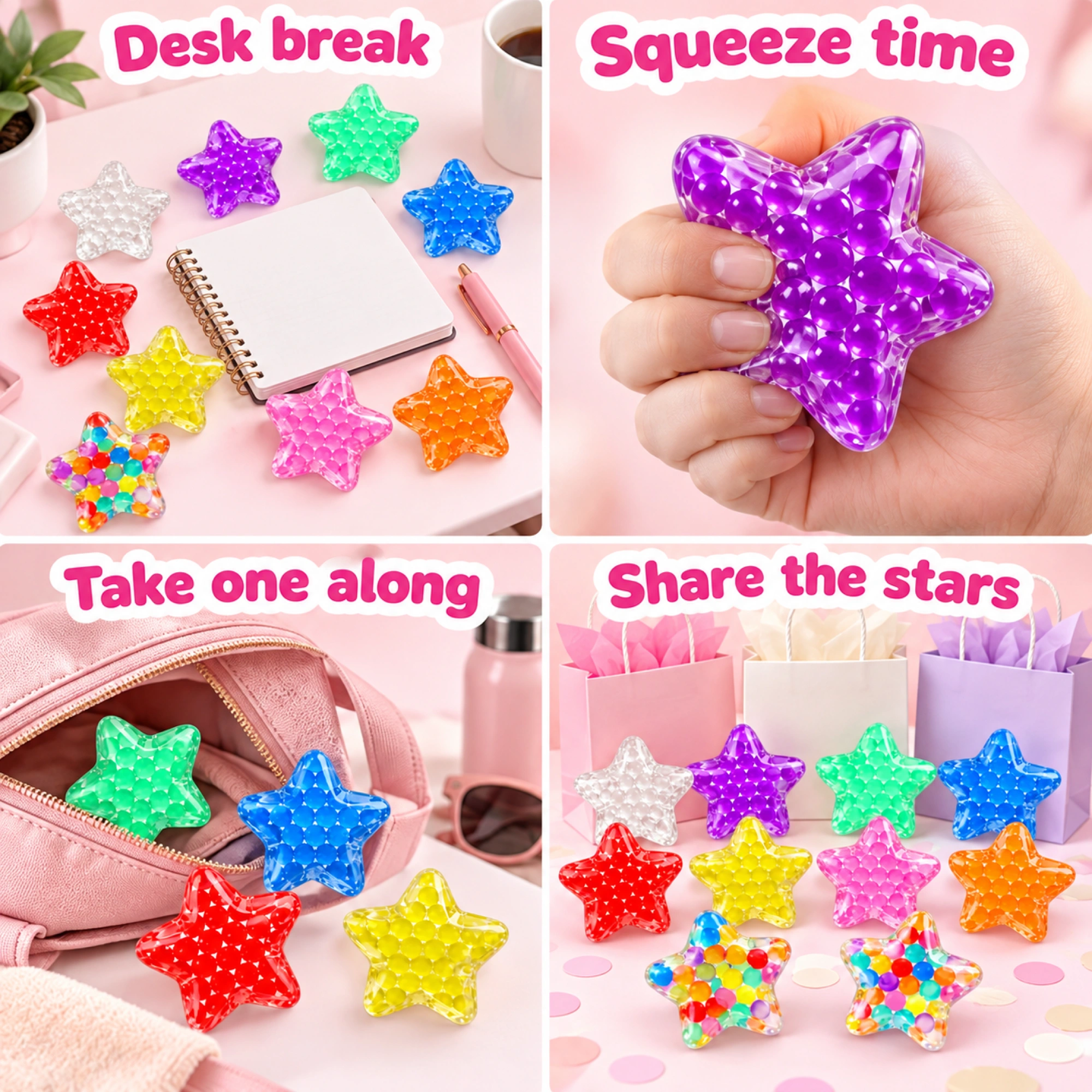 16 Pack Star Squishy Water Bead Balls - Mini Sensory Fidget Toys — lifestyle