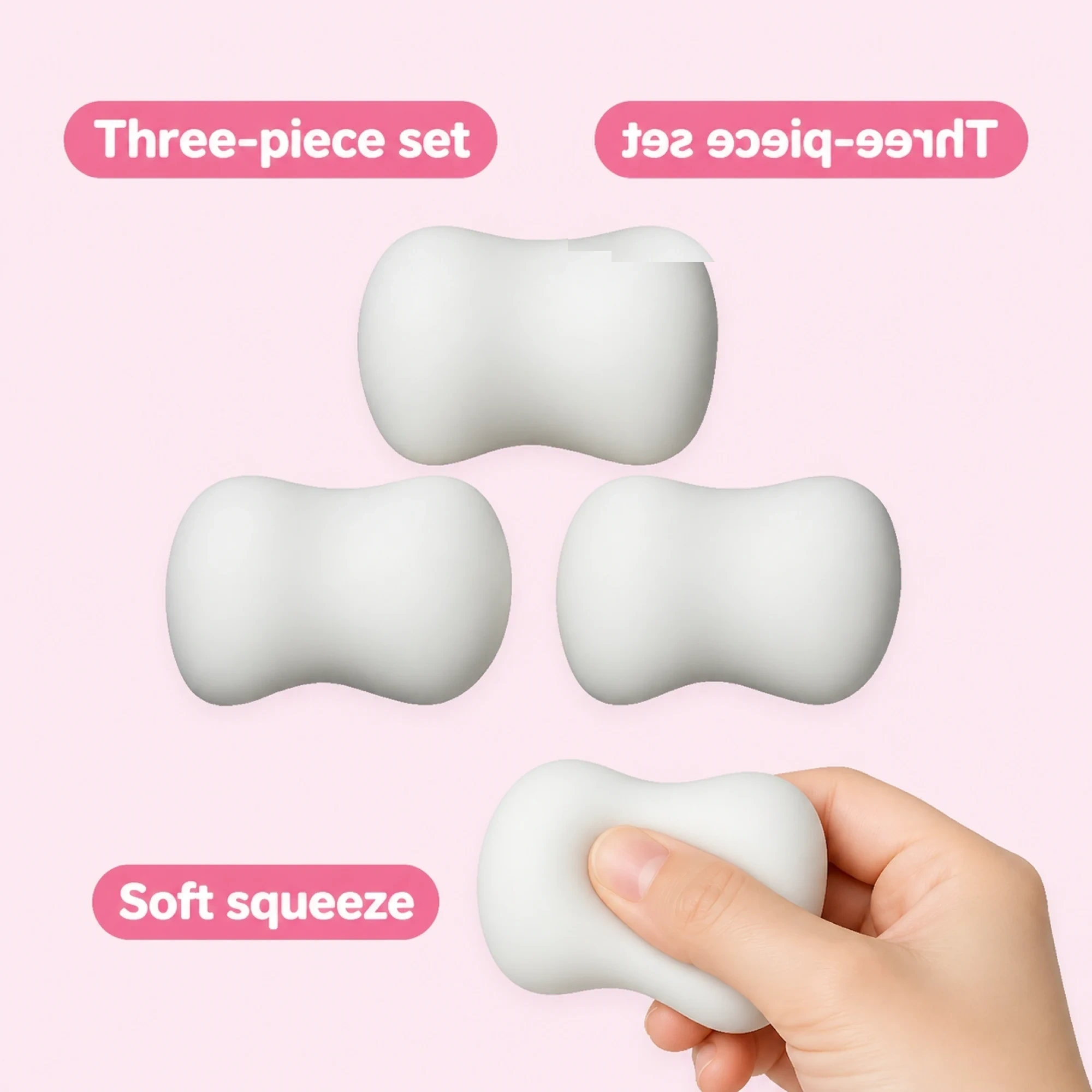 3 Pack White Soap Squishy Slow Rising Squishy Fidget Toys — alternate view