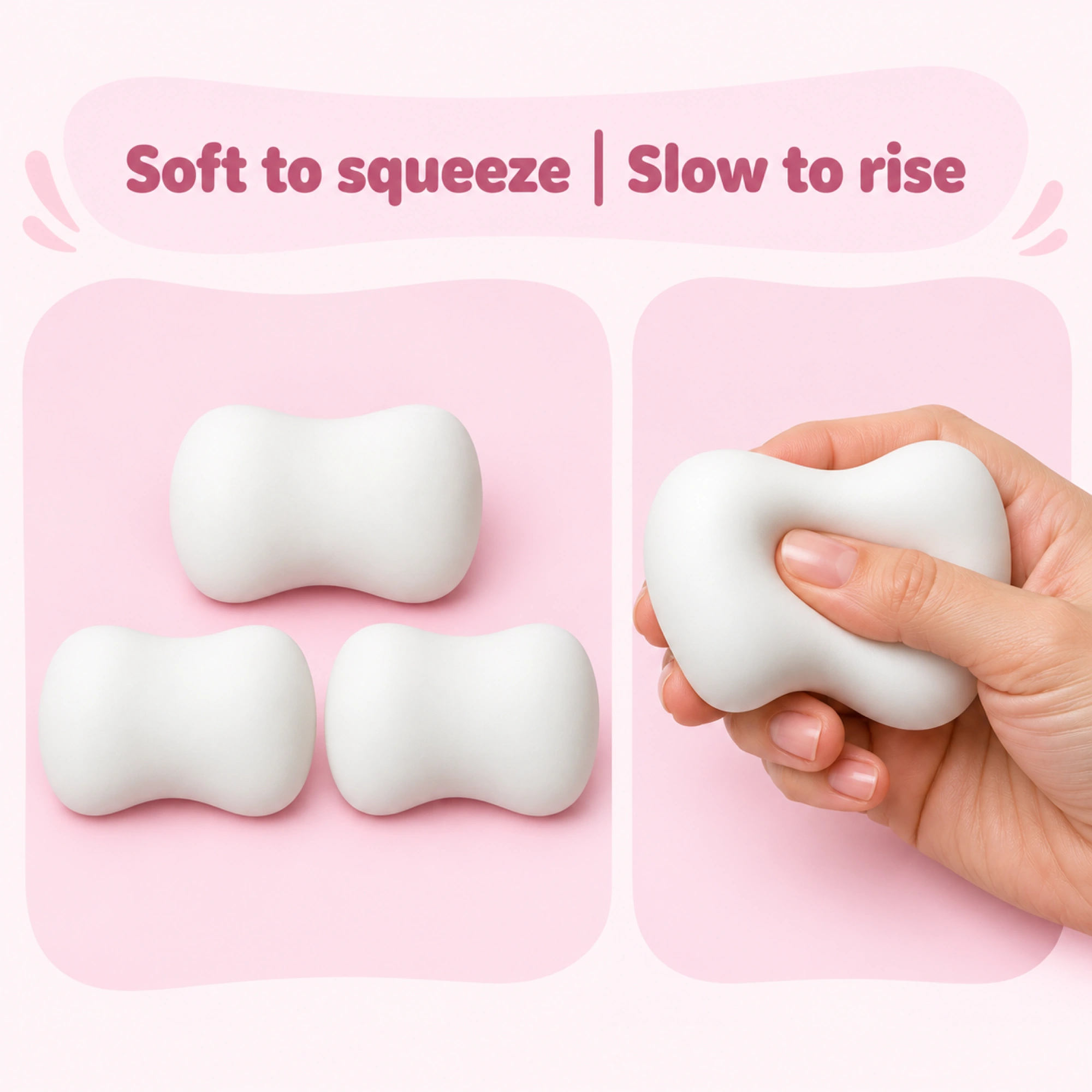 3 Pack White Soap Squishy Slow Rising Squishy Fidget Toys — comparison