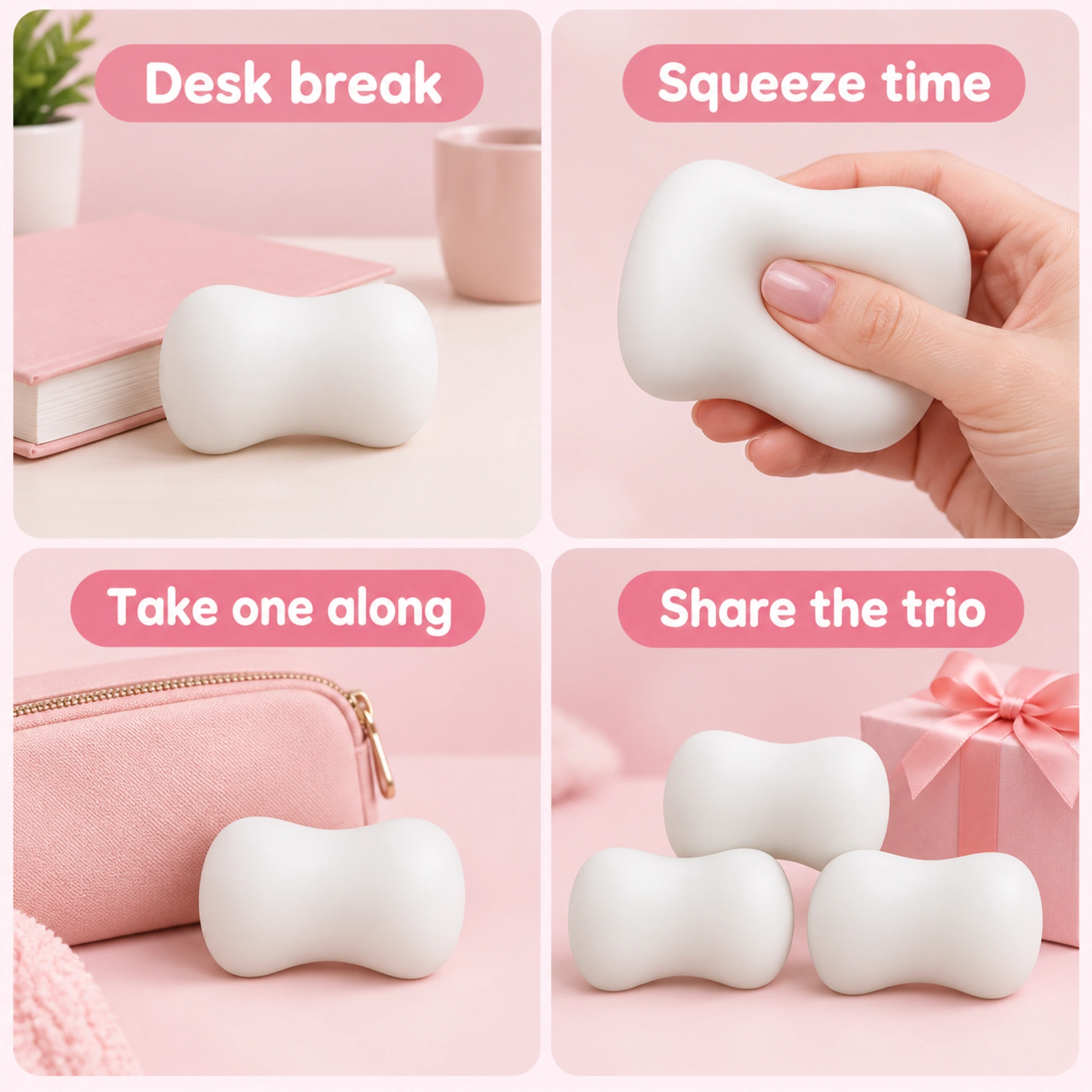 3 Pack White Soap Squishy Slow Rising Squishy Fidget Toys — lifestyle