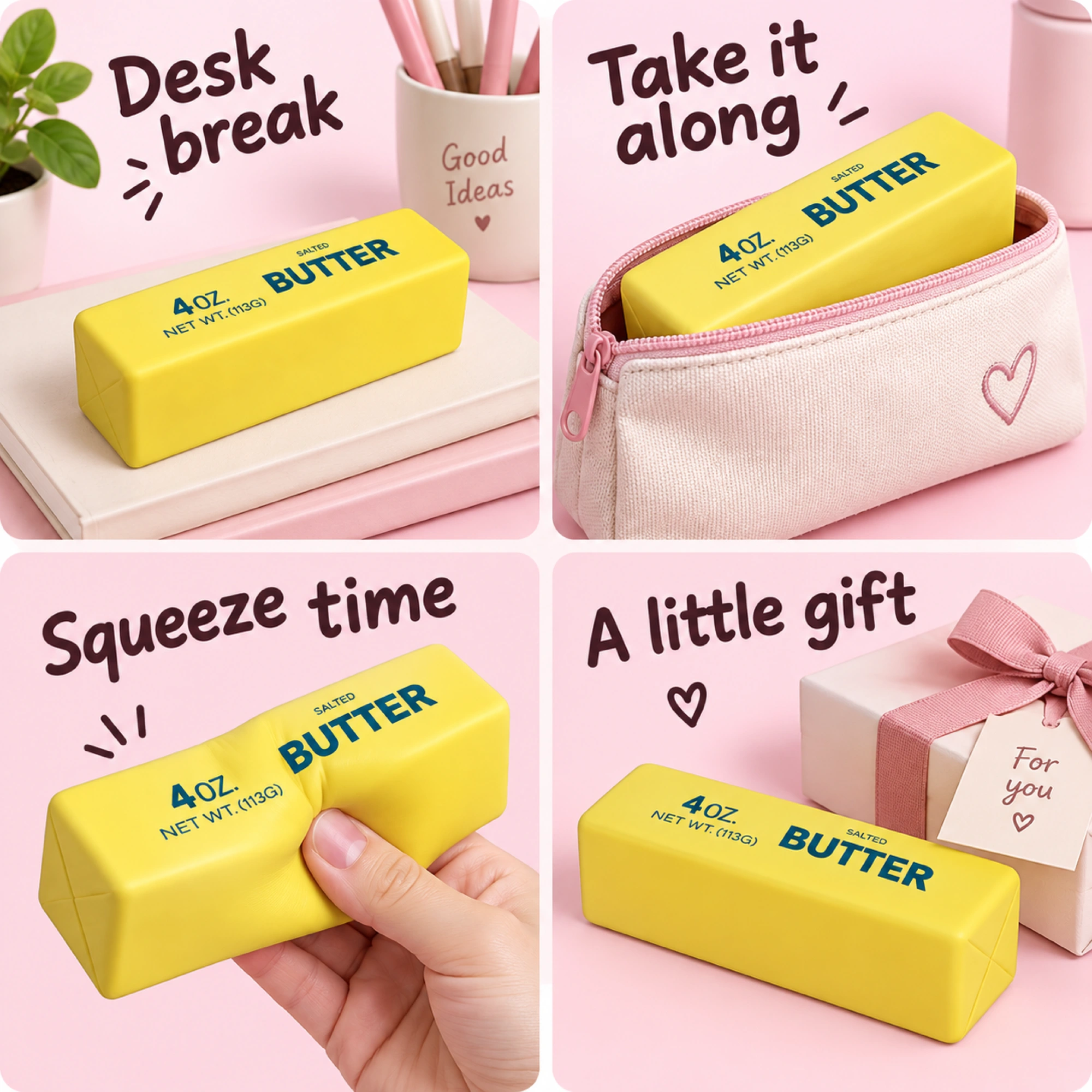 Soft Cheese Squishy, Marshmallow-Plush Squeeze Toy — lifestyle