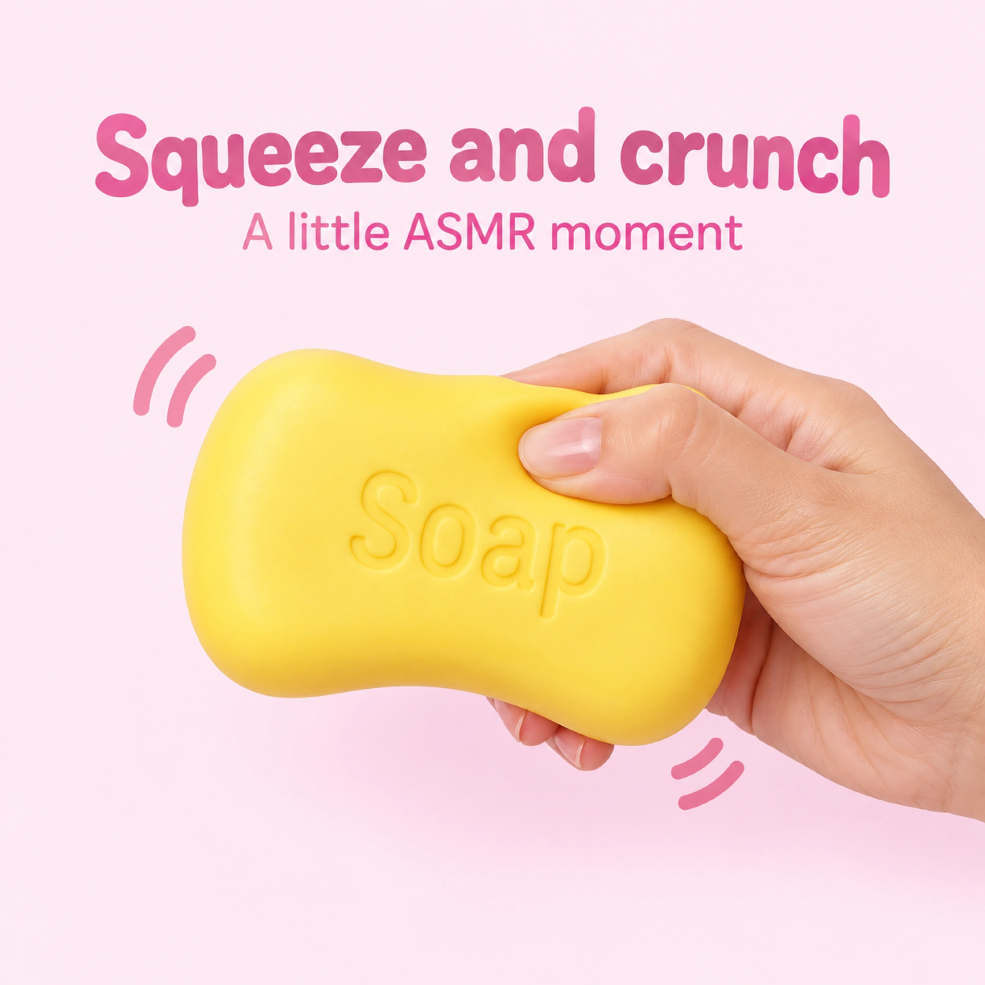 Mini Yellow Soap Squishy Crunchy Bead-Filled Stress Toy — comparison