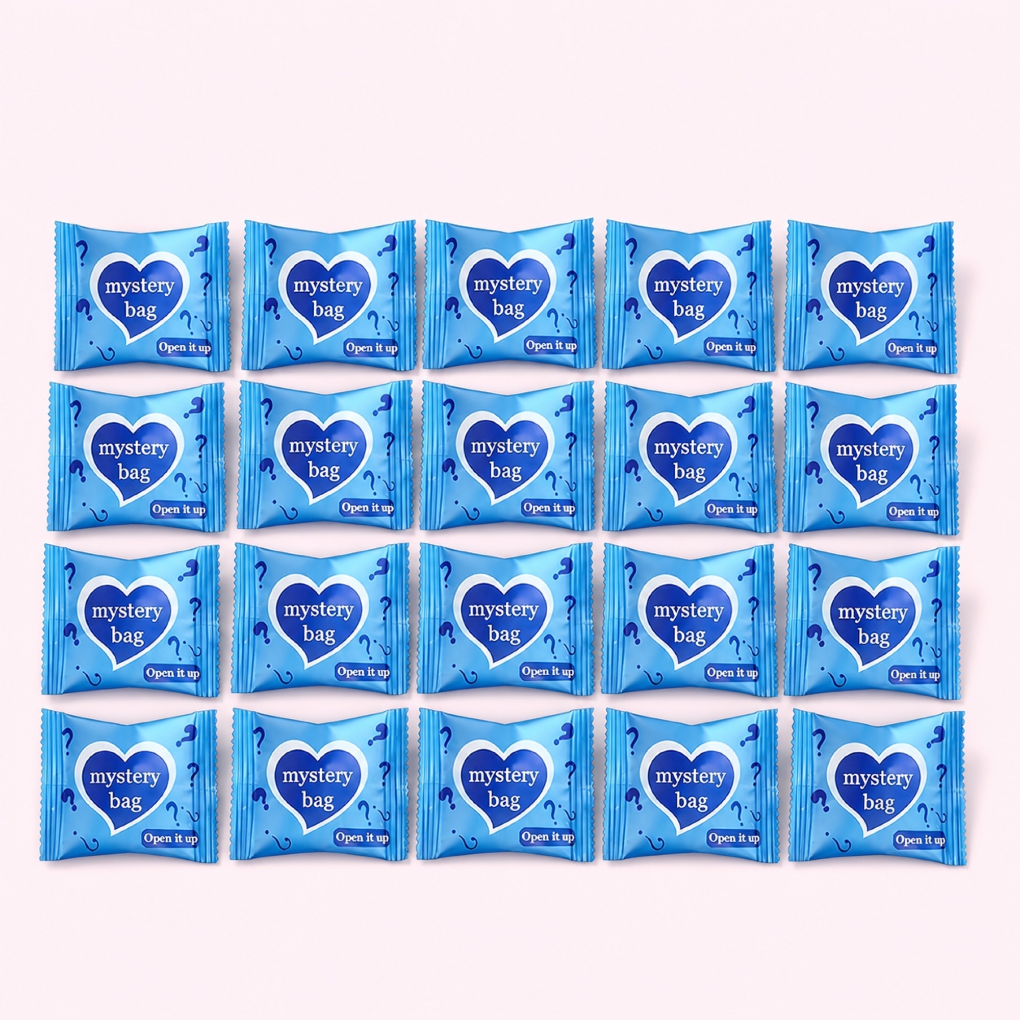 20-pack mini animal squishy mystery bags with Funny Squishy logo