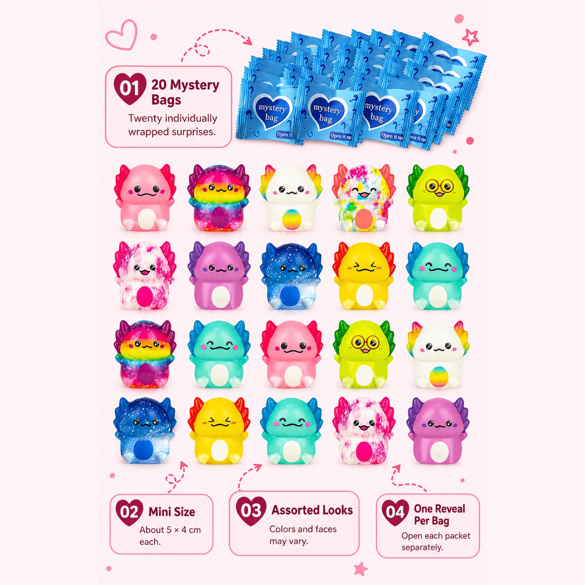 20-Pack Mini Animal Squishy Mystery Bags (foto 2)