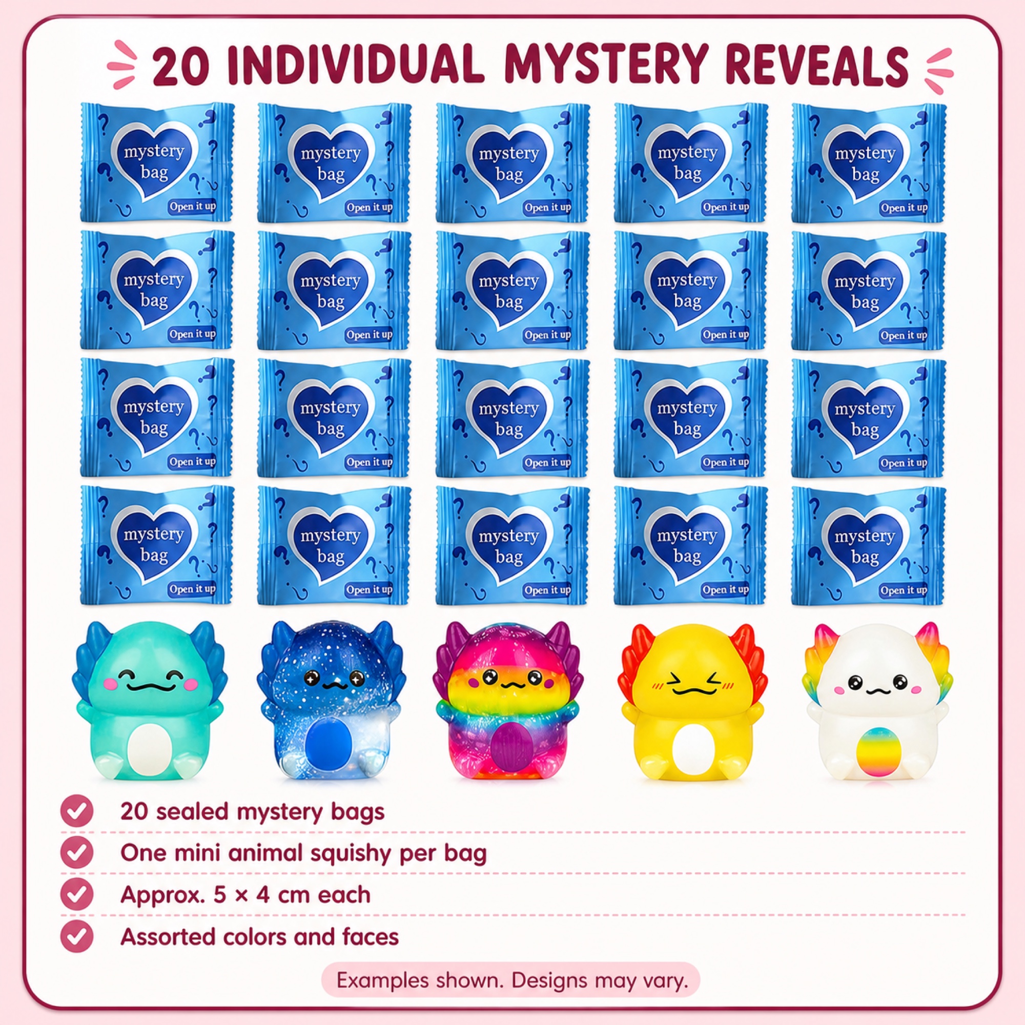 20-Pack Mini Animal Squishy Mystery Bags (foto 5)