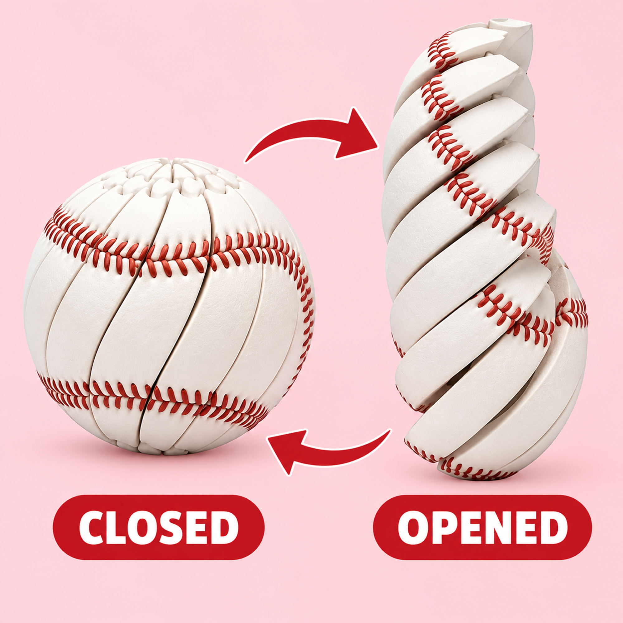 Baseball fidget ball twist action