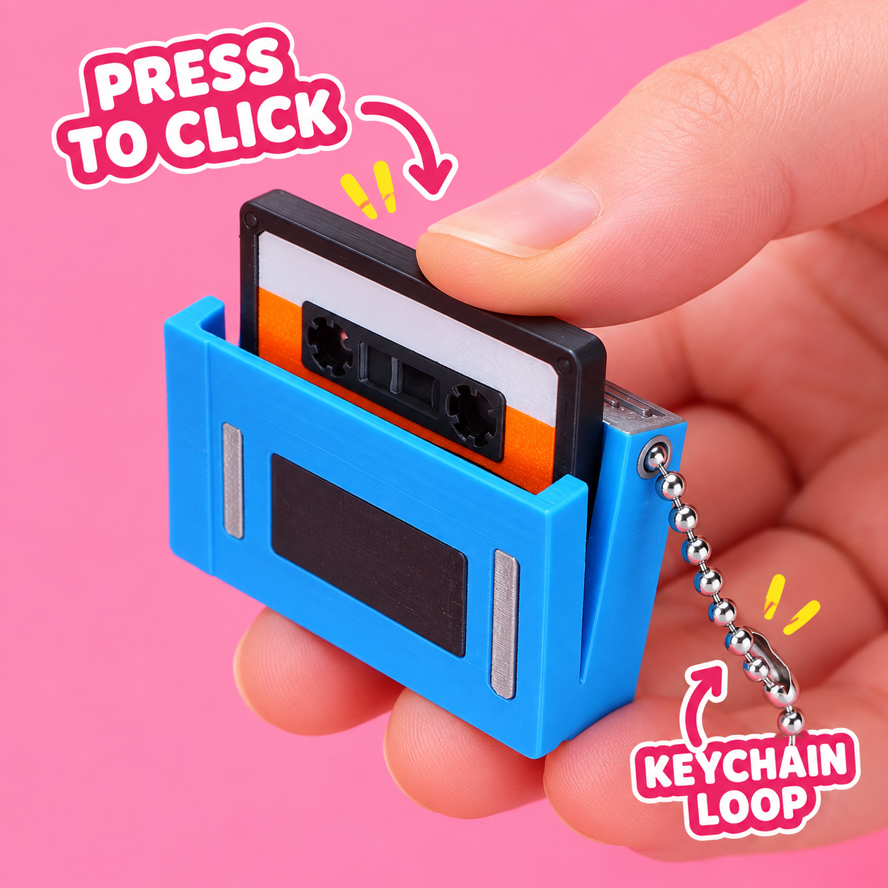 Blue Cassette Clicker Keychain (Foto 2)