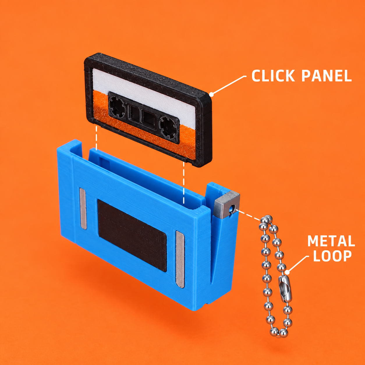 Blue Cassette Clicker Keychain (Foto 3)