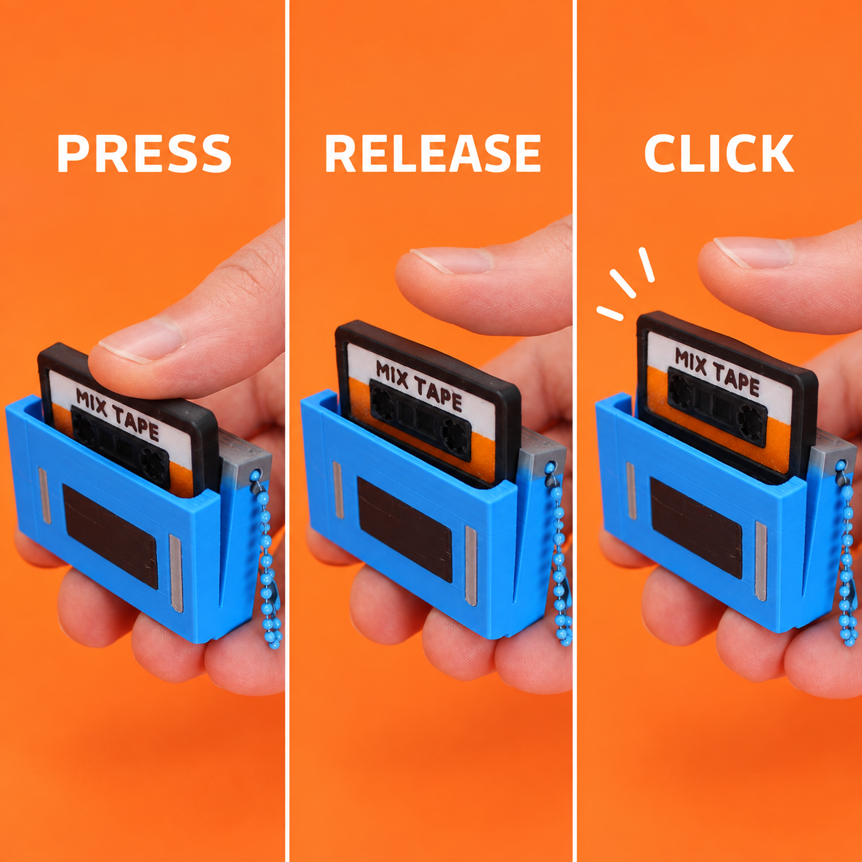 Blue Cassette Clicker Keychain (Foto 4)