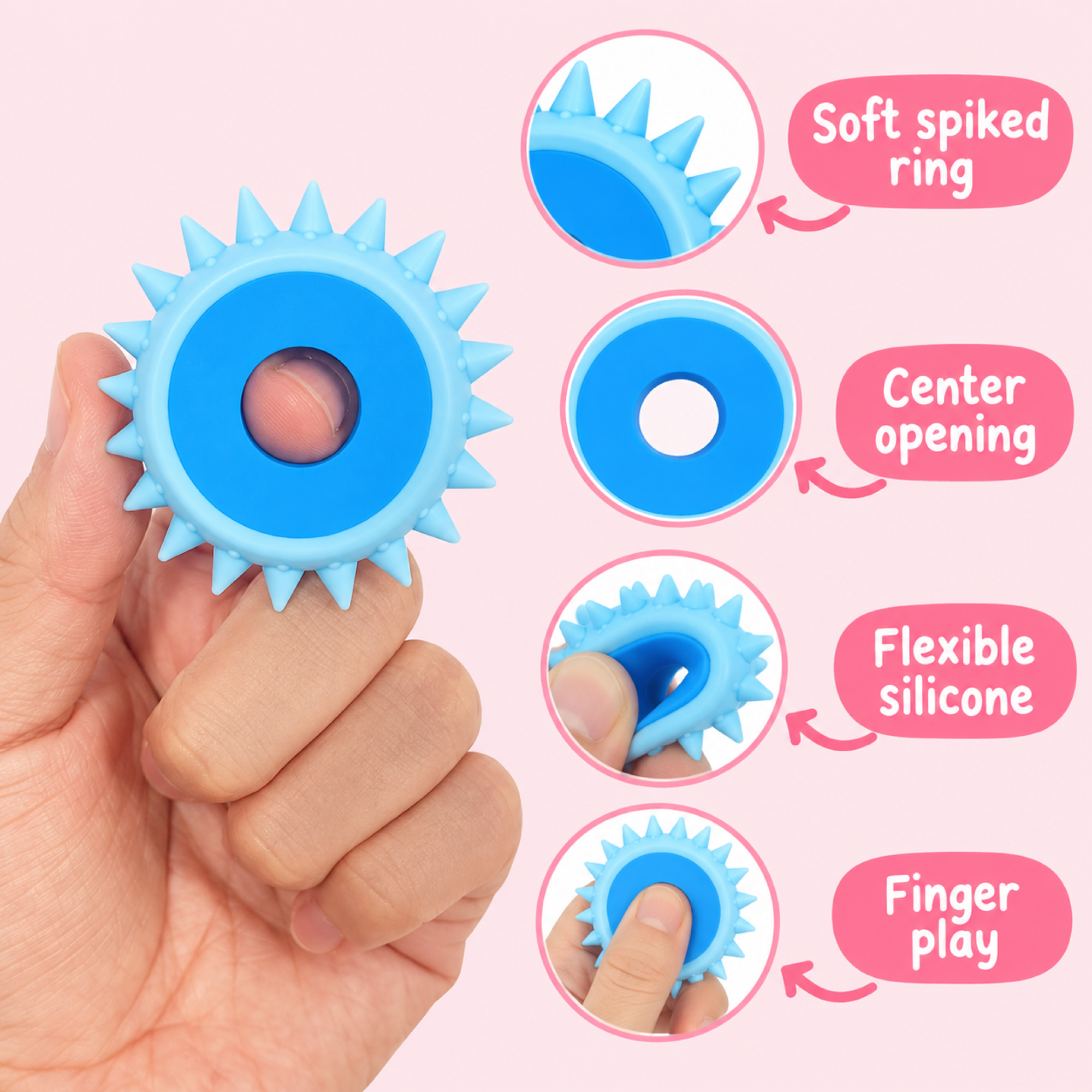 Blue Silicone Sensory Spinner Ring（写真2枚目）