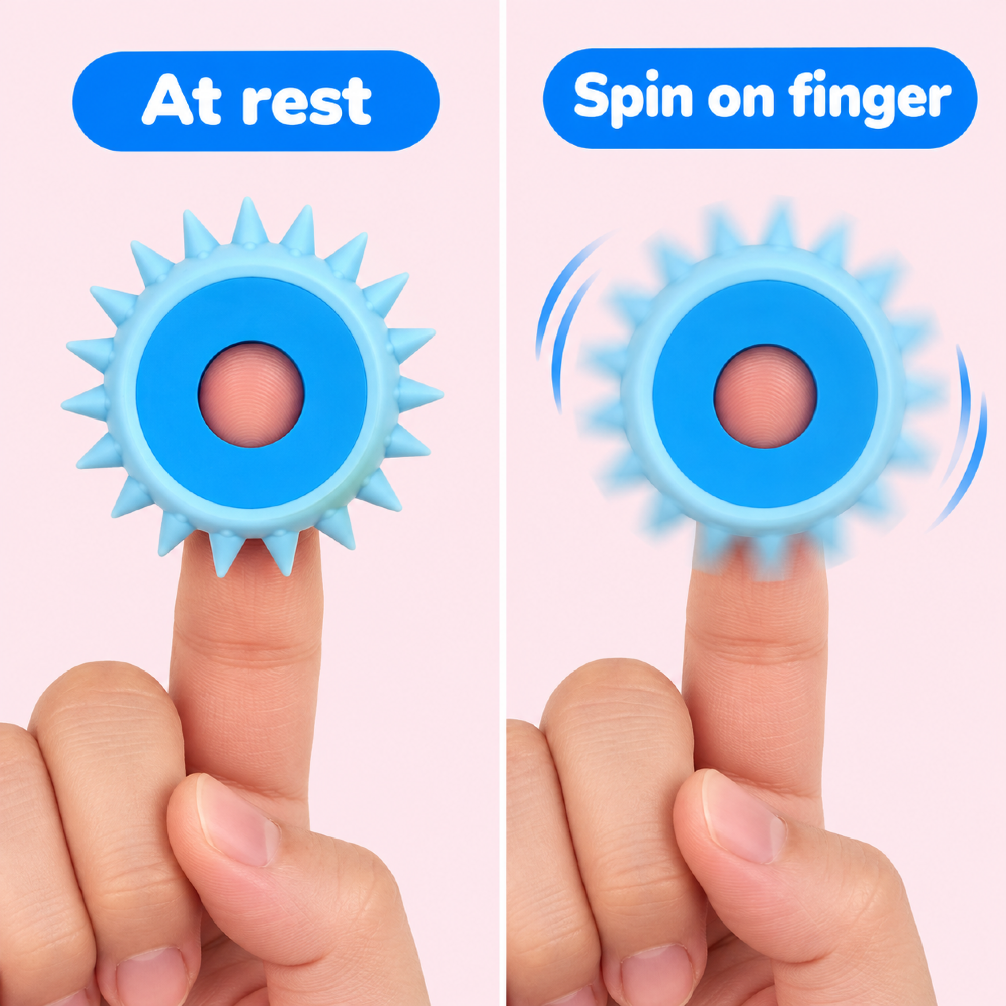 Blue Silicone Sensory Spinner Ring（写真4枚目）