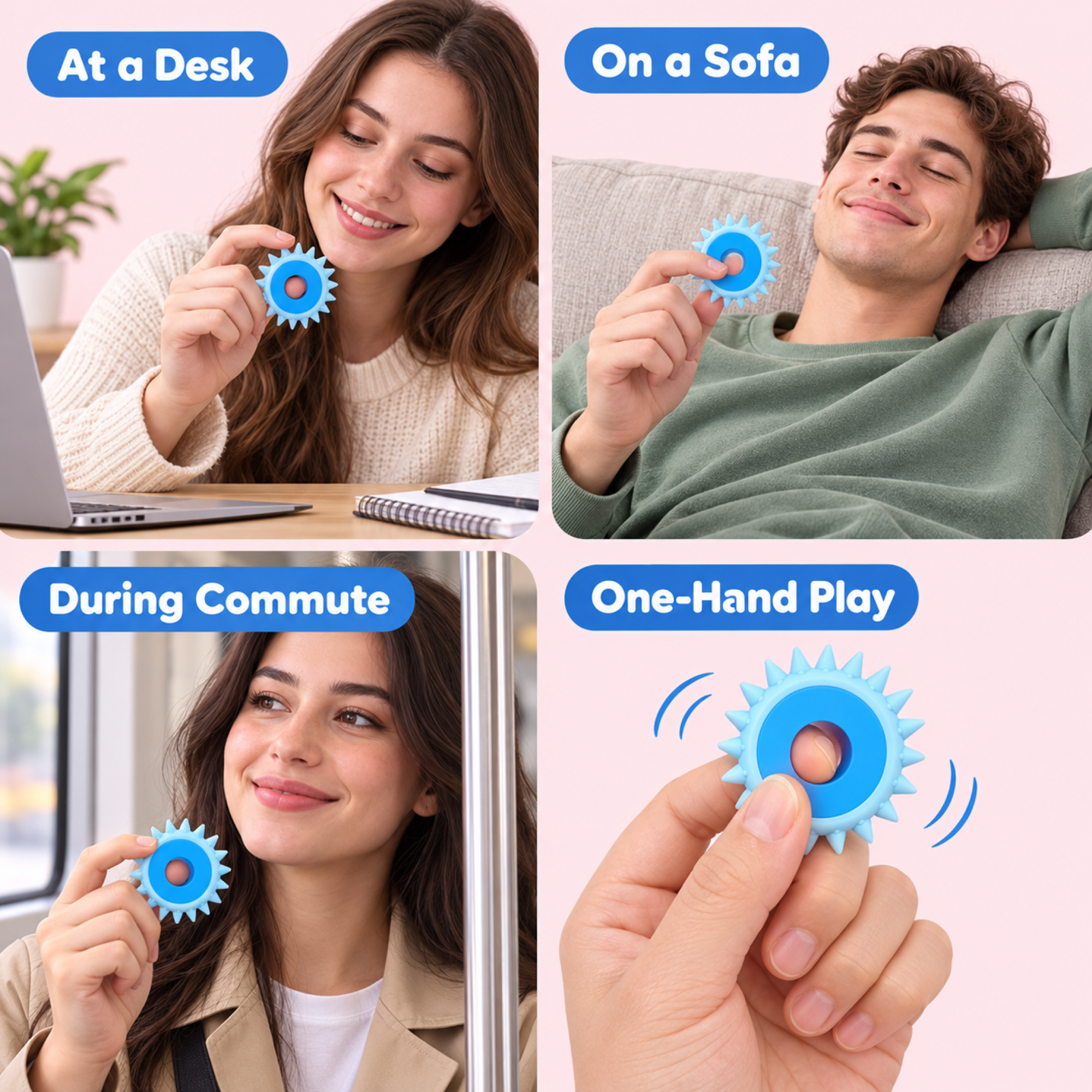 Blue Silicone Sensory Spinner Ring（写真5枚目）