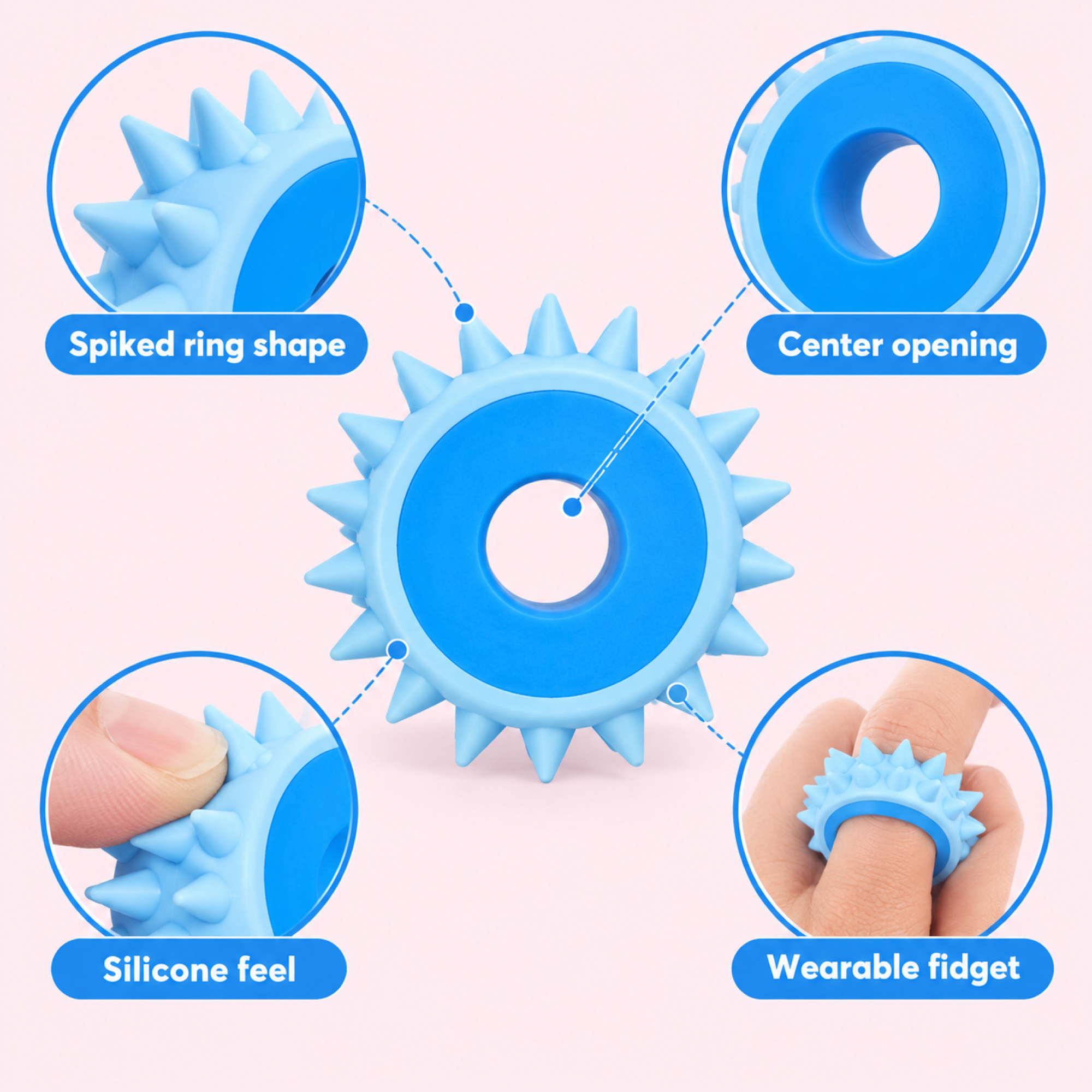 Blue Silicone Sensory Spinner Ring（写真6枚目）