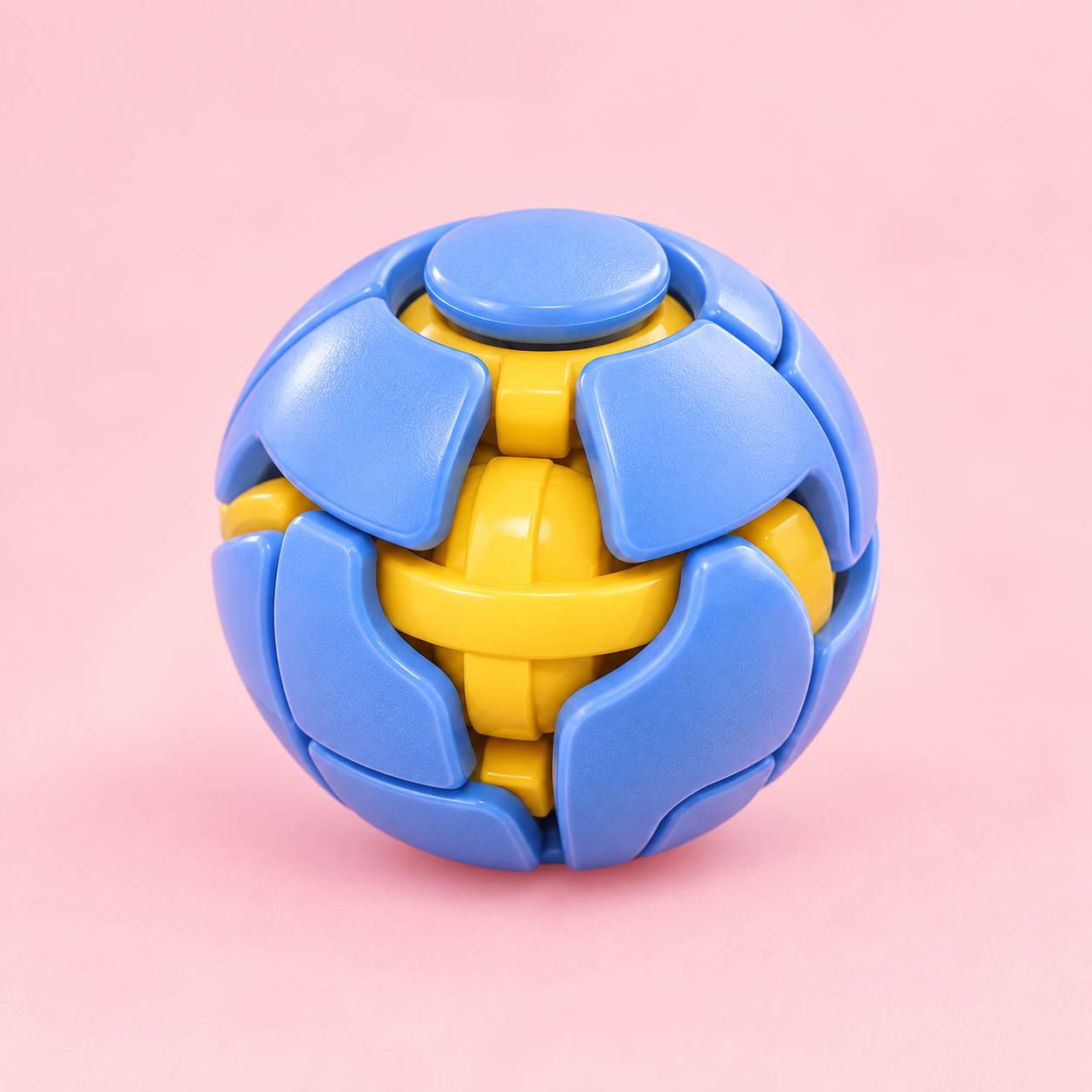 BLUE YELLOW MECHANICAL FIDGET BALL photo