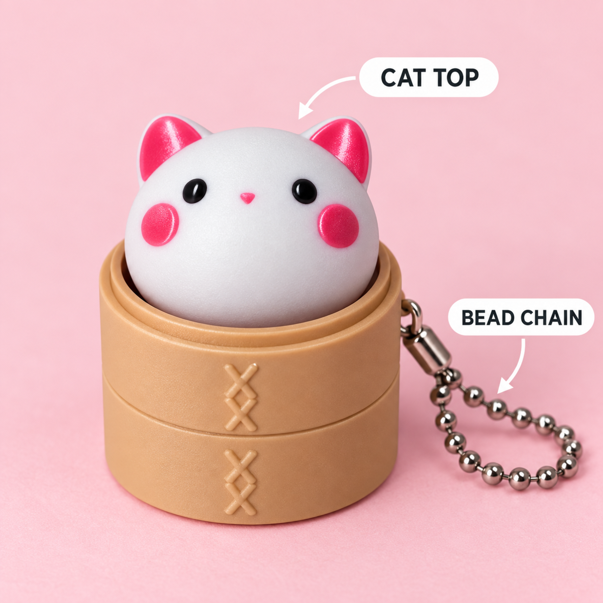 White Cat Clicker Keychain (Foto 3)