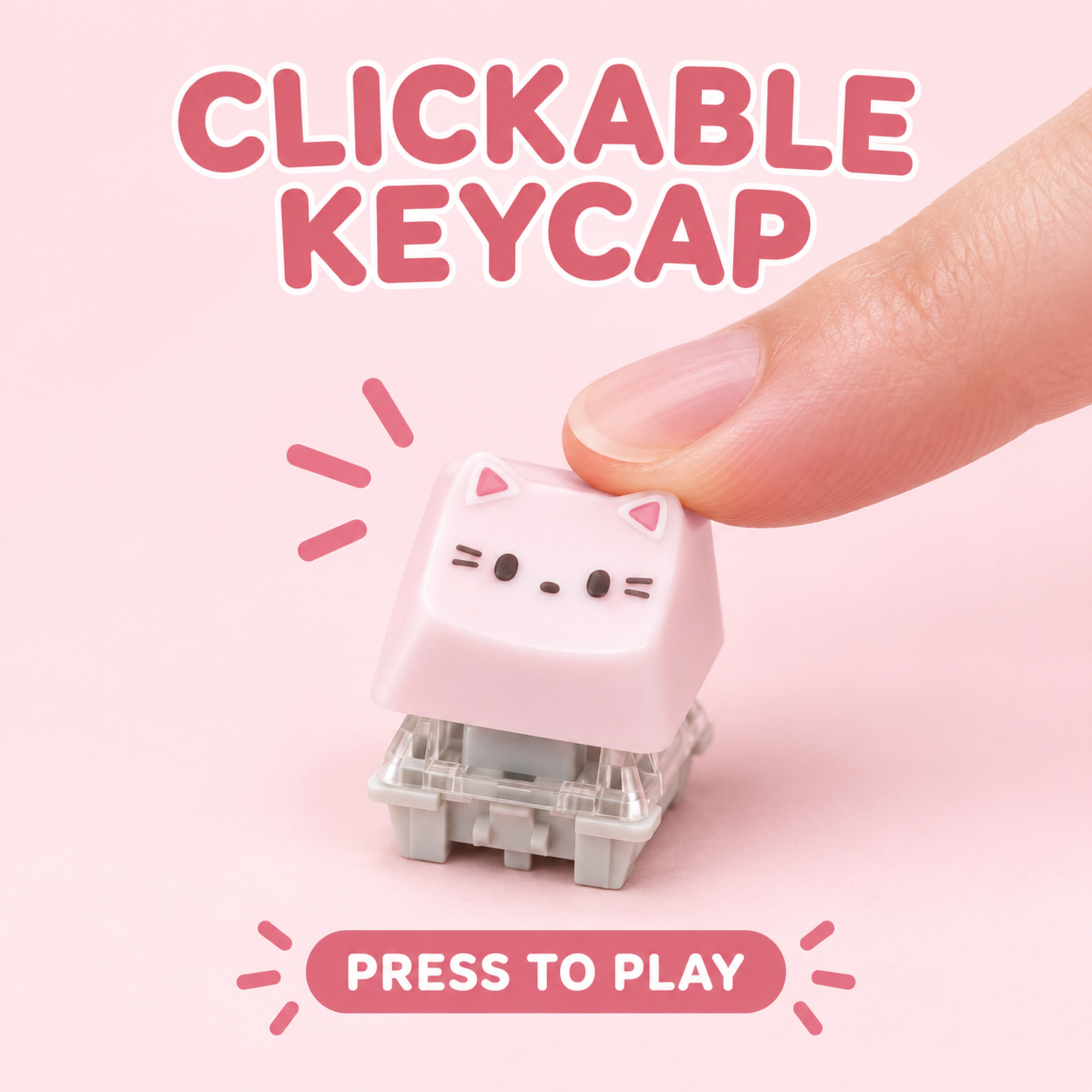 Pink Cat Mechanical Keycap (Foto 2)