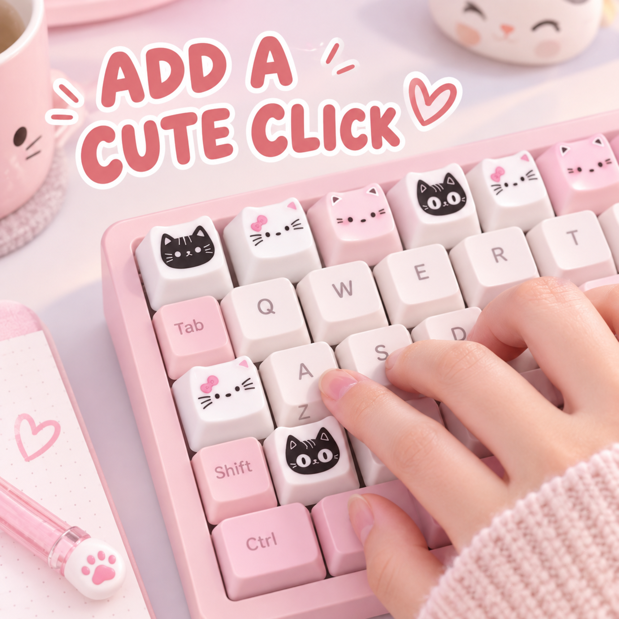 Pink Cat Mechanical Keycap (Foto 5)