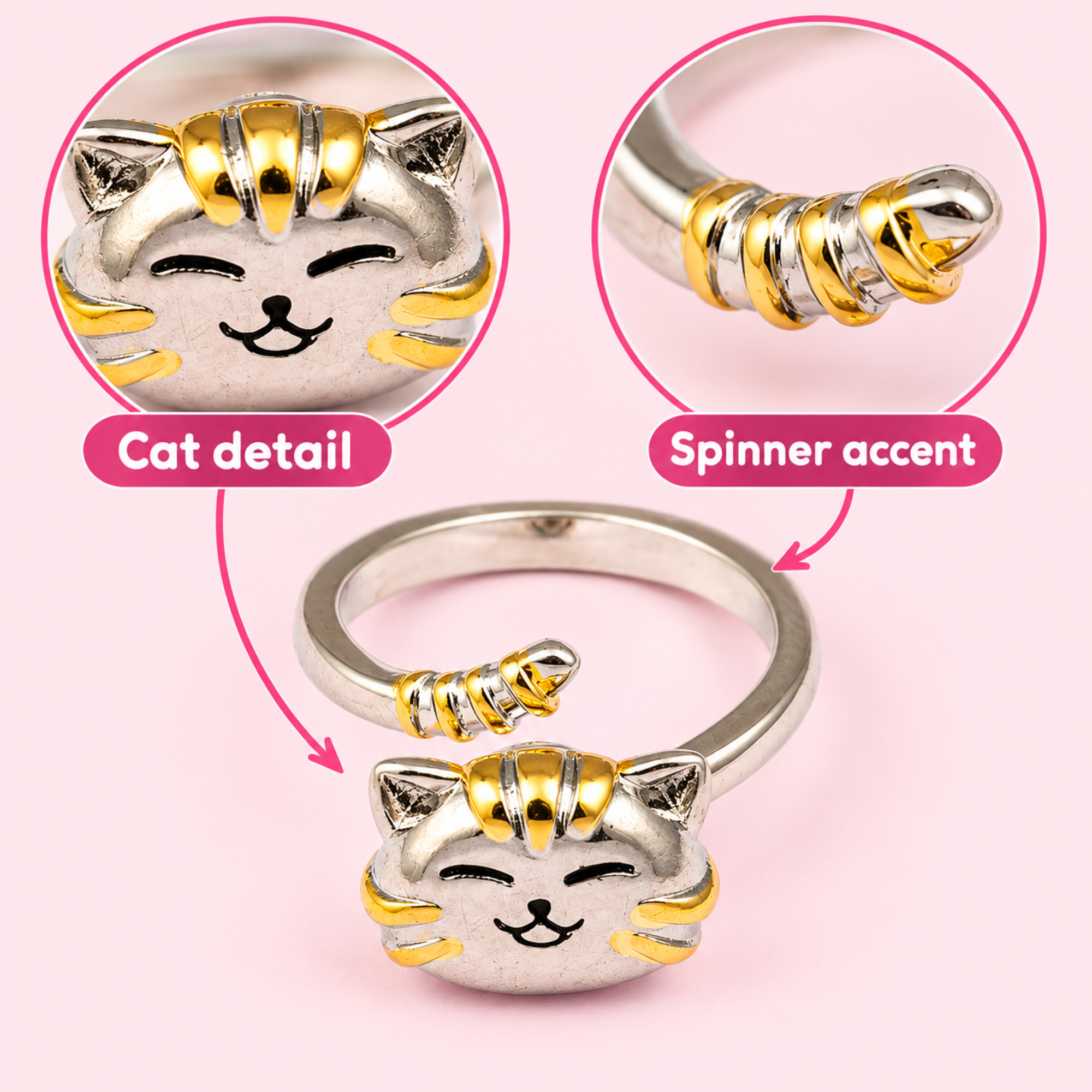 Cat Spinner Fidget Ring（写真4枚目）