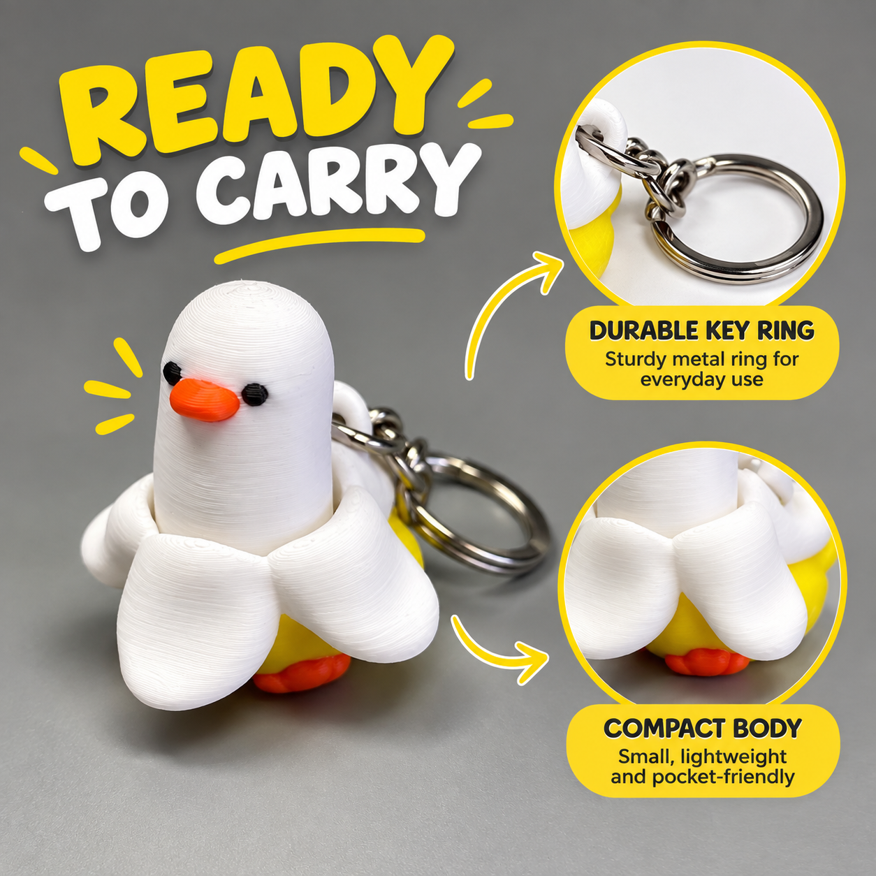 Banana Duck Clicker Keychain (Foto 4)
