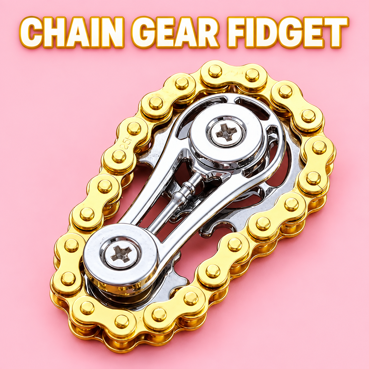 GOLD CHAIN GEAR FINGER FIDGET รูปภาพ