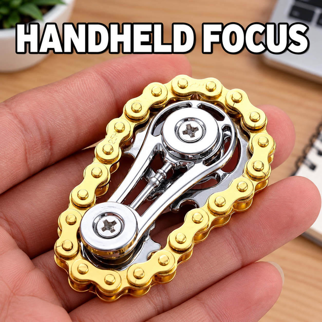 Gold Chain Gear Finger FidgetphotoSuffix