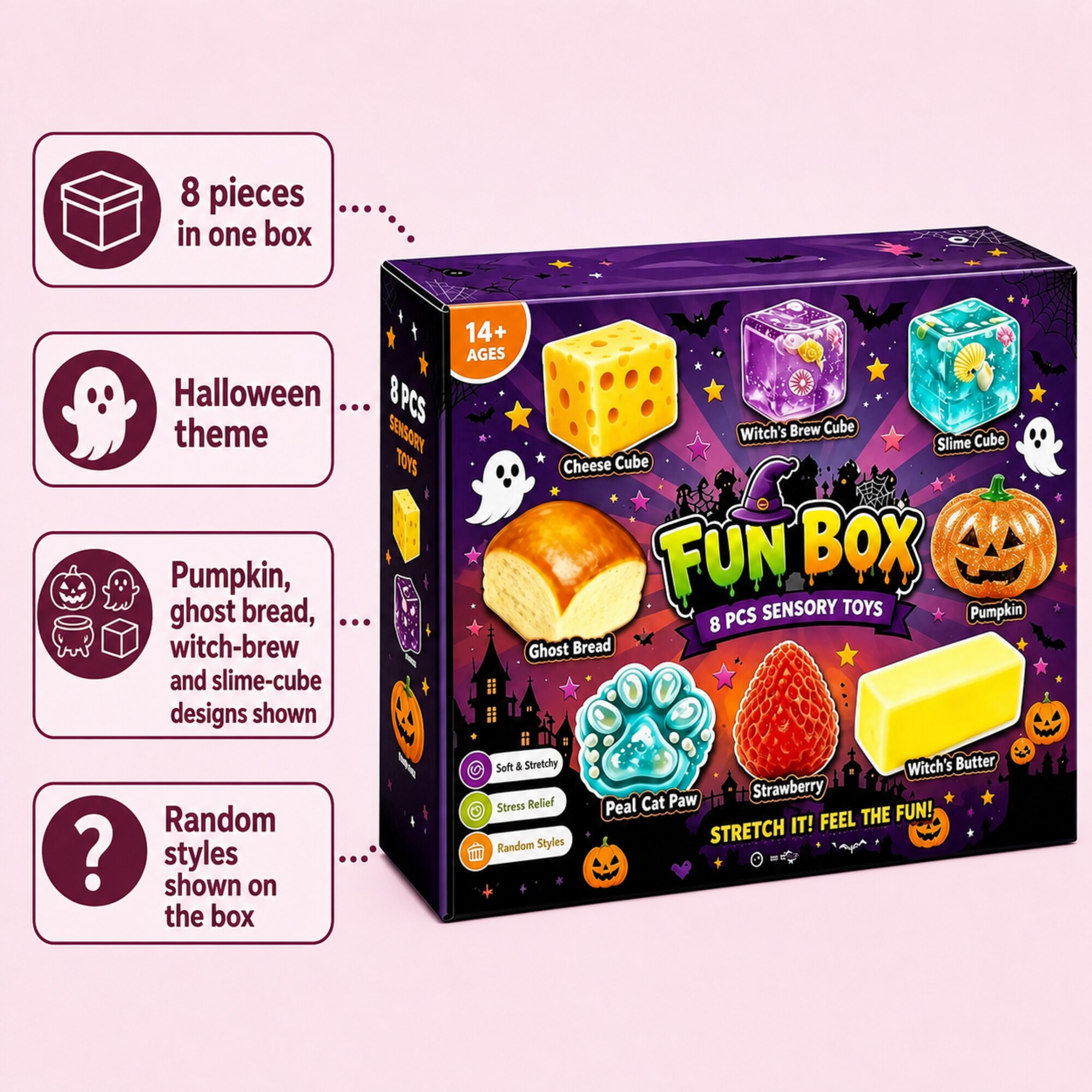 Halloween Squishy Fun Box – 8-Piece Mystery Set — алтернативен изглед