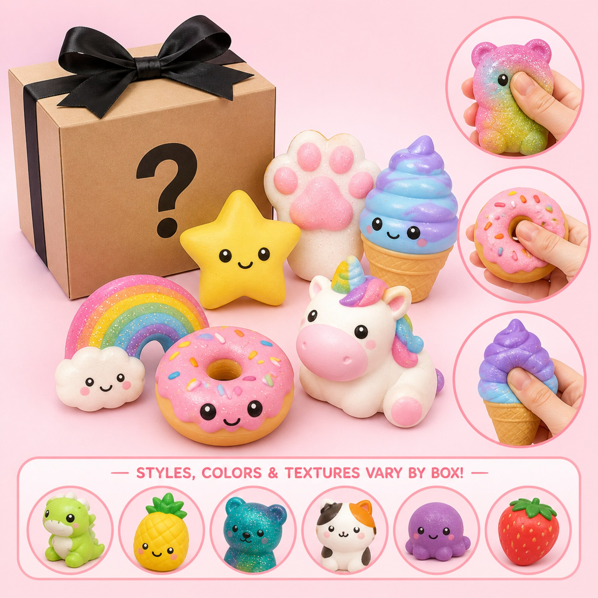 Lucky Dip Squishy Mystery Box – 6+ Piece AssortmentфотоСуфікс