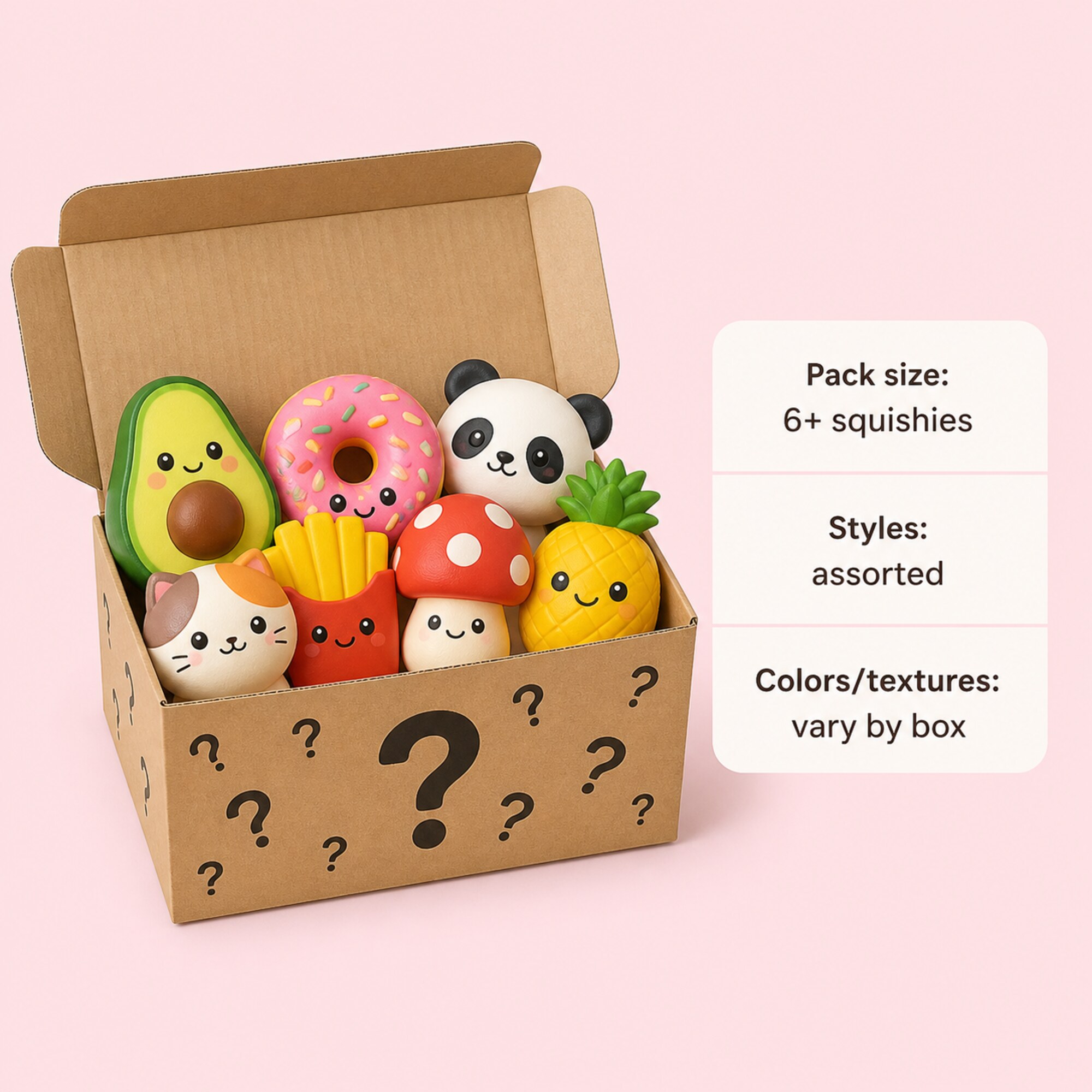 Lucky Dip Squishy Mystery Box – 6+ Piece AssortmentфотоСуфікс