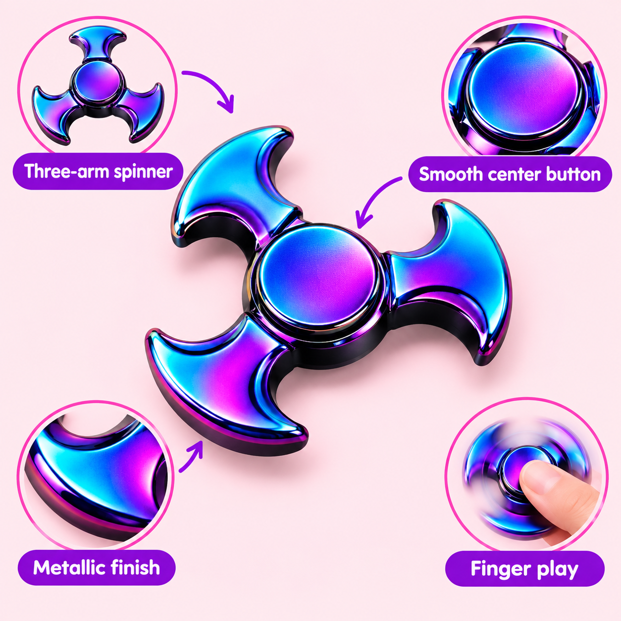 Metallic Purple Blue Fidget Spinner（写真2枚目）