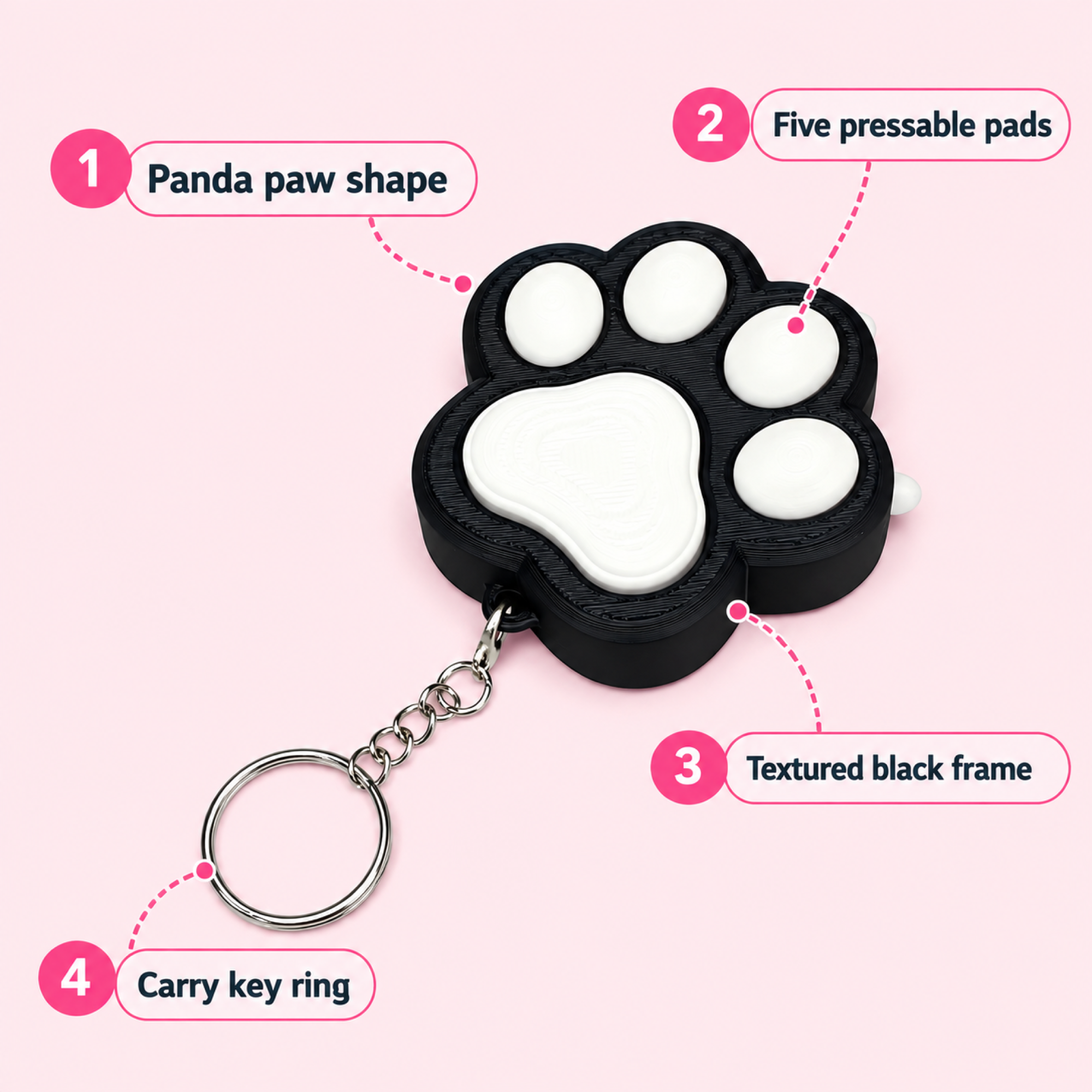 Panda Paw Fidget Keychain（写真2枚目）